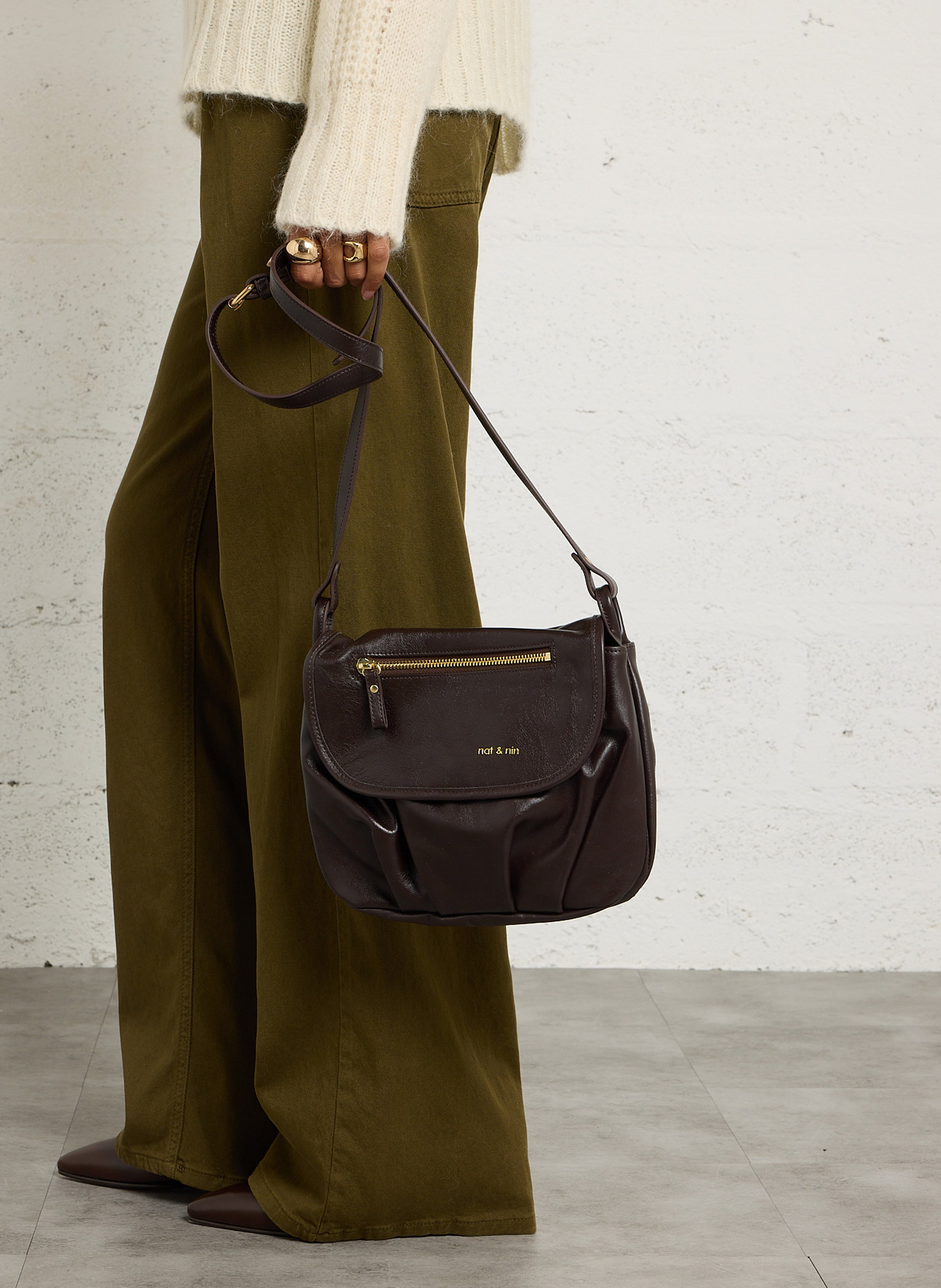 Besace en cuir NAT & NIN Marron