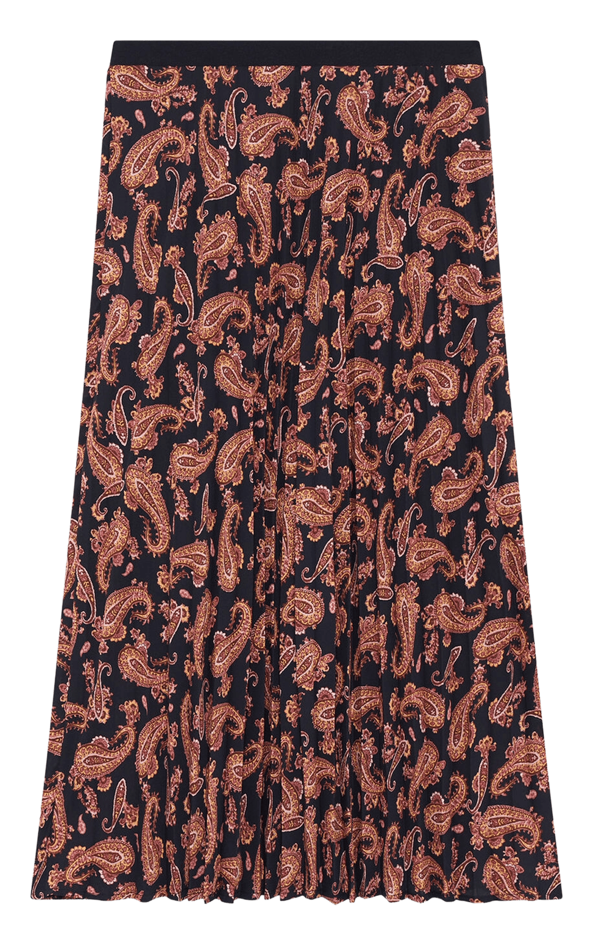 Jupe longue évasée plissée CAROLL Multicolore