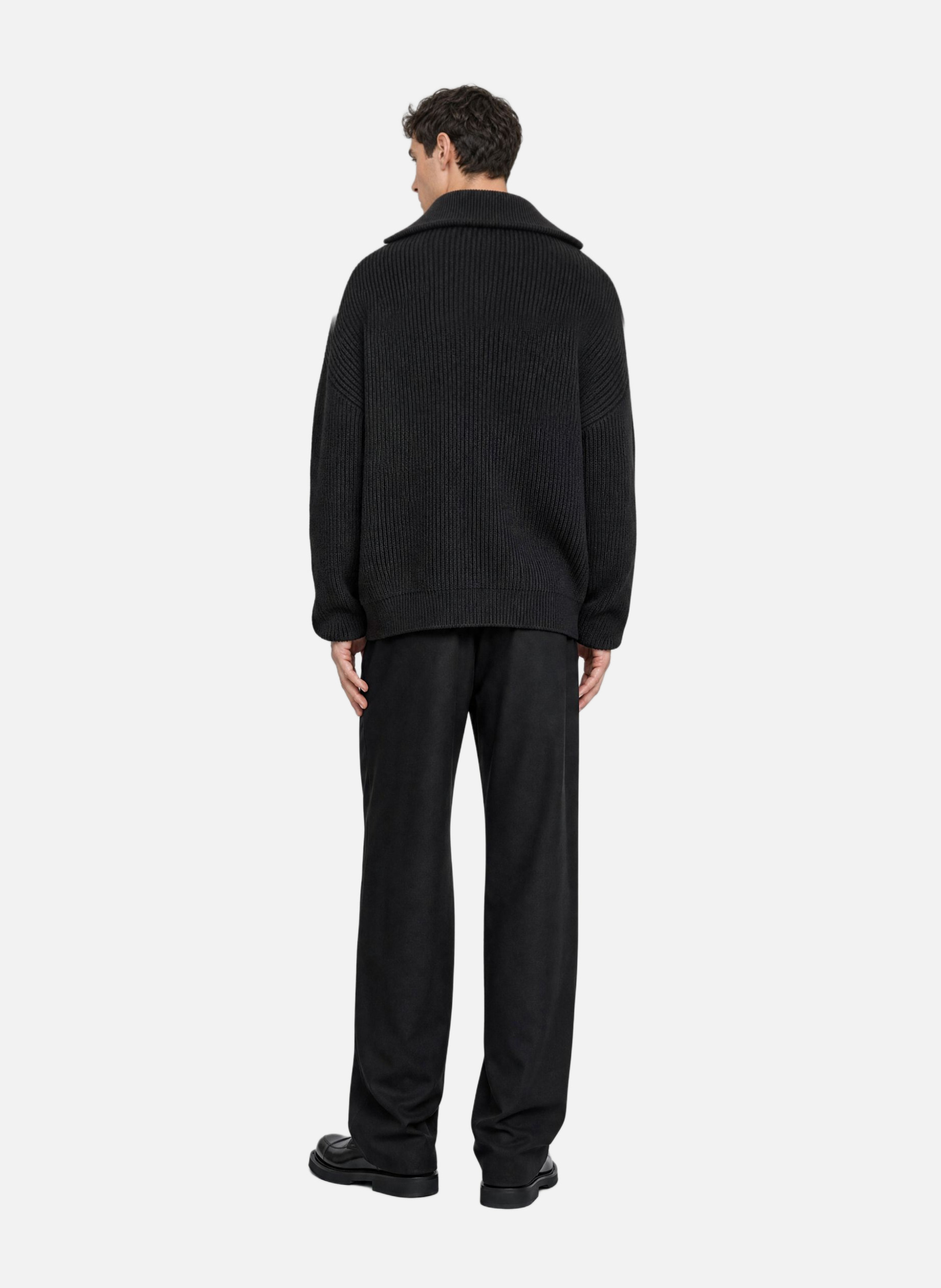 Wool zipped cardigan THE KOOPLES Black