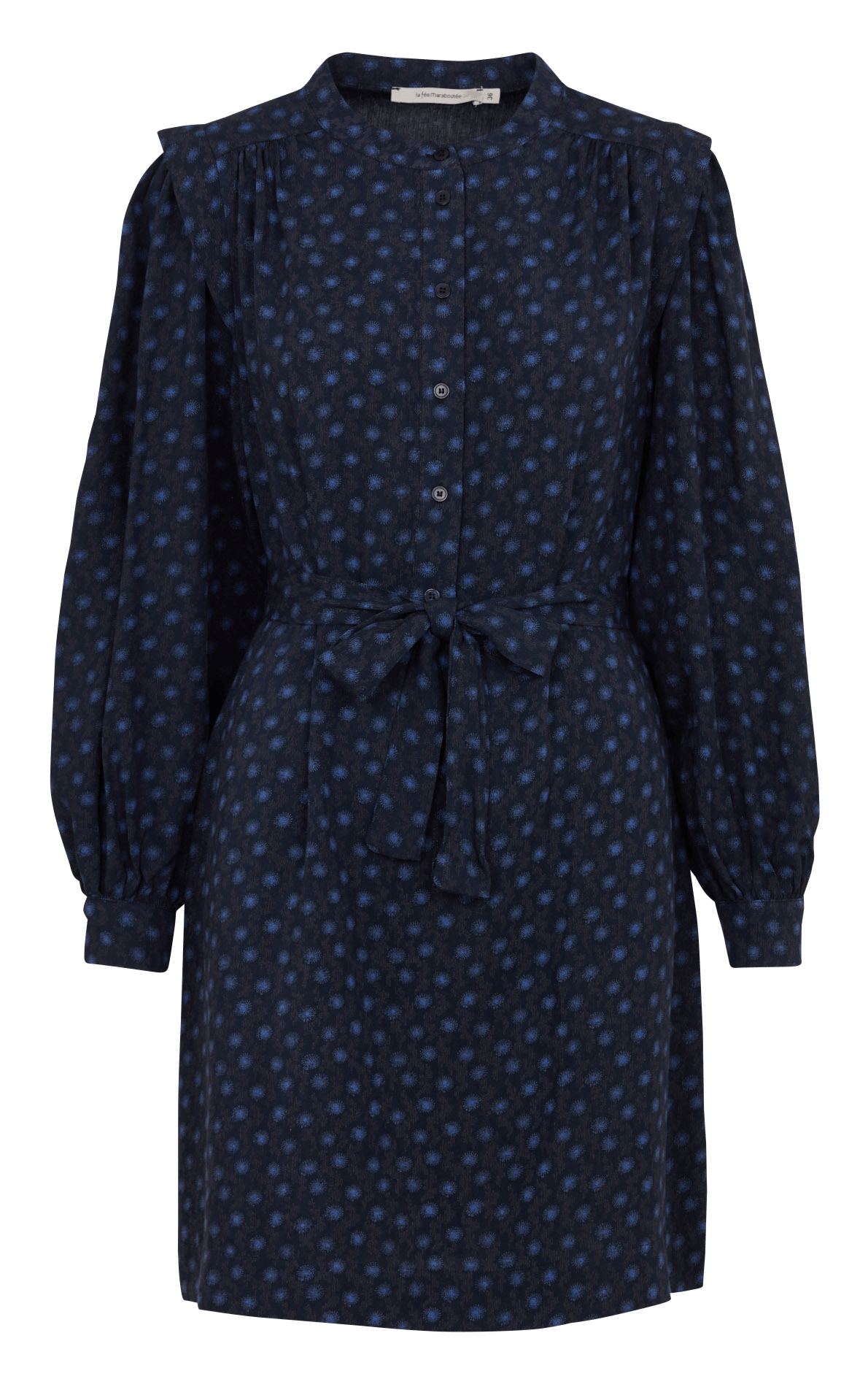 Rechte korte jurk met print LA FEE MARABOUTEE Blauw
