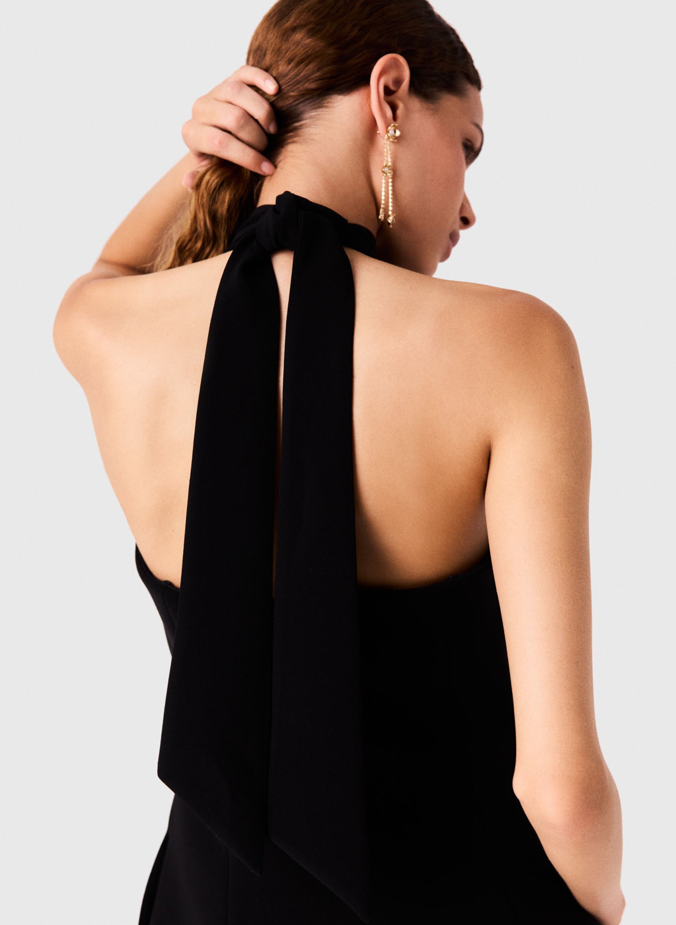 Robe courte évasée dos nu MAJE Noir