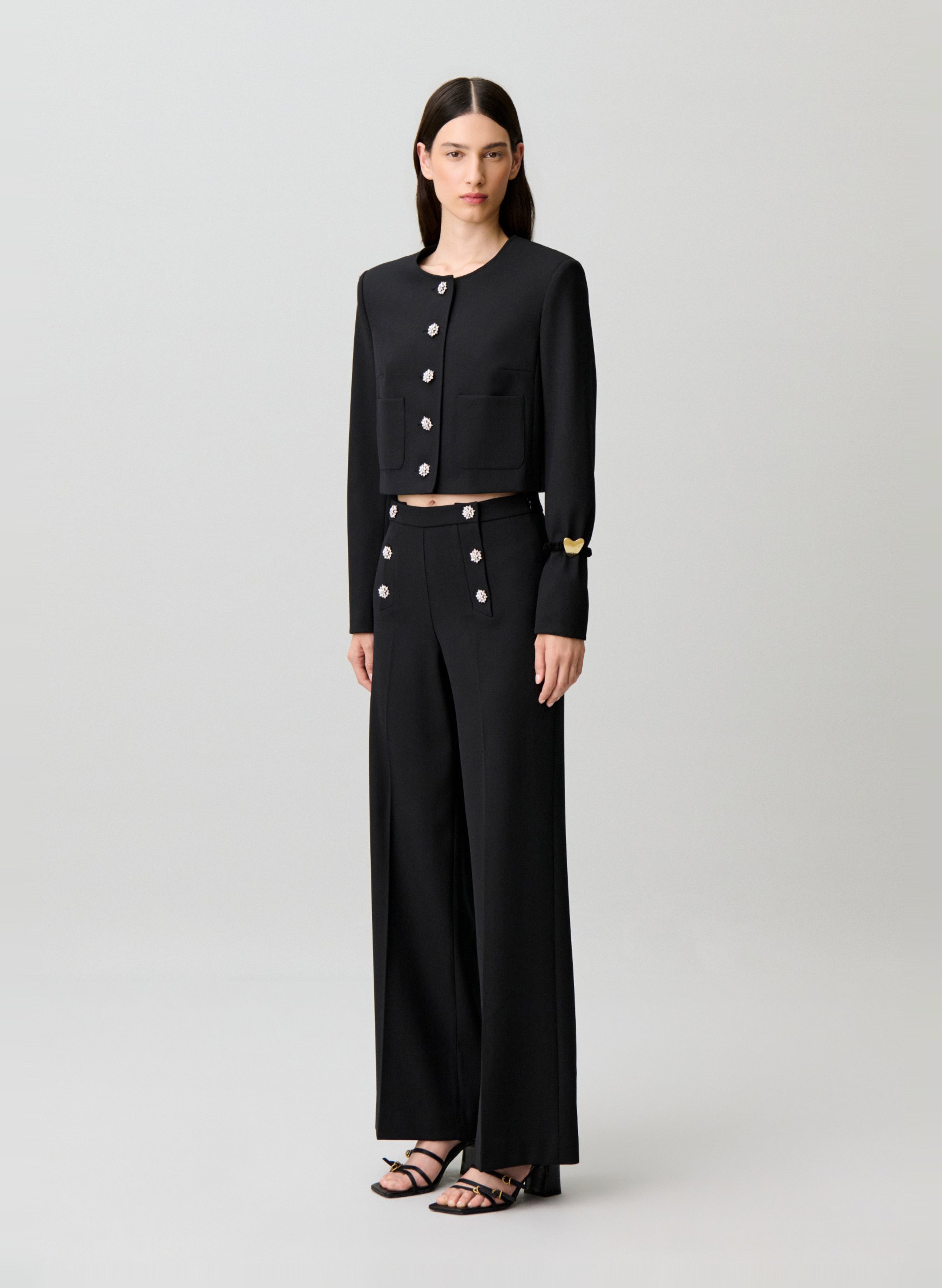 Pantalon droit  à détails boutons  CLAUDIE PIERLOT Noir