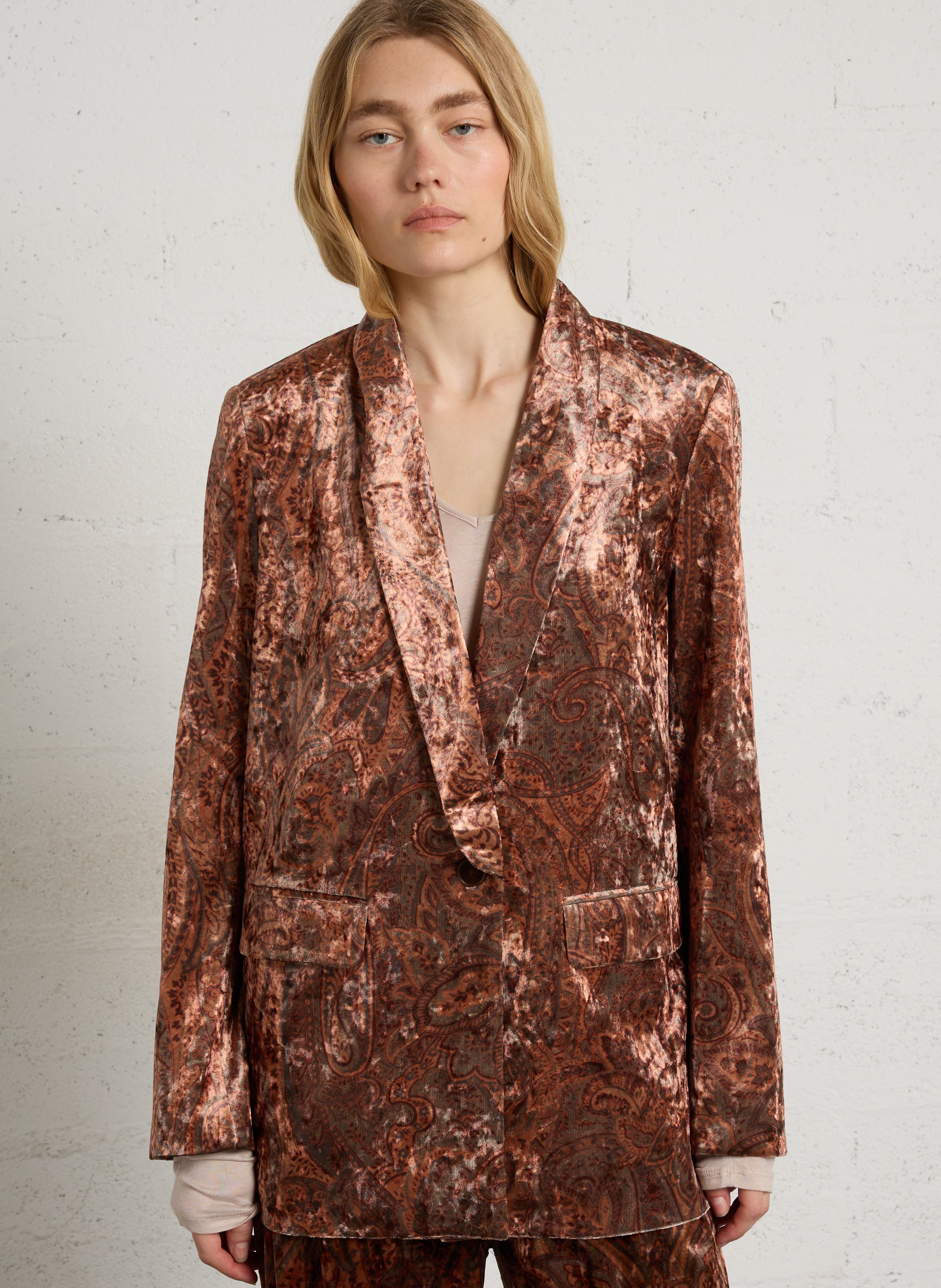 Blazer droit à motif SEE U SOON Kaki