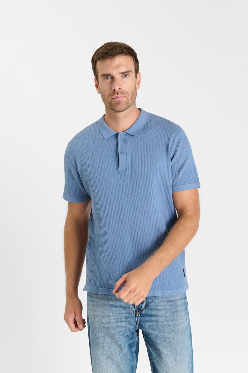 Button-Down Shirt Collar Polo LE TEMPS DES CERISES Blue