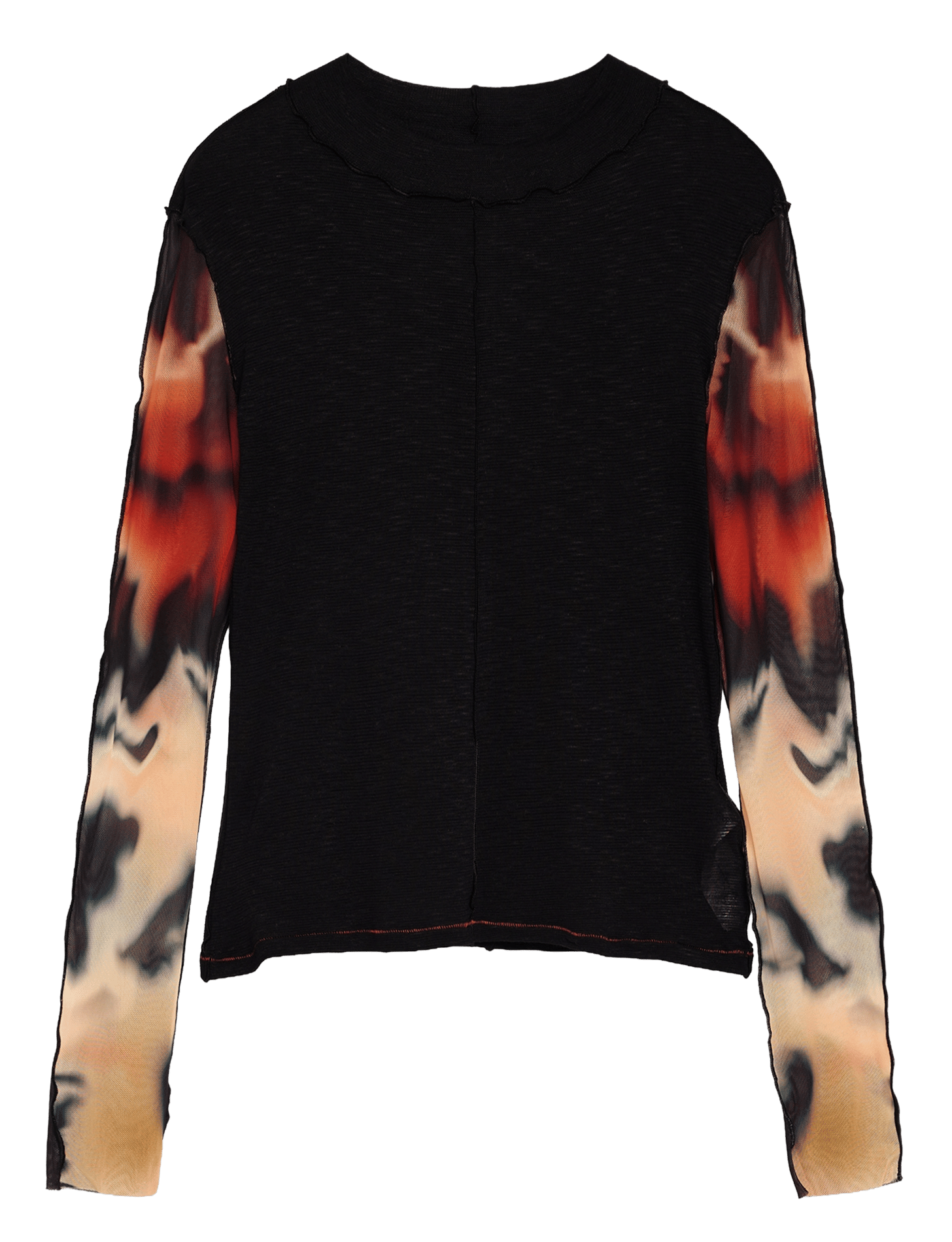 T-shirt with printed sleeves DESIGUAL Black