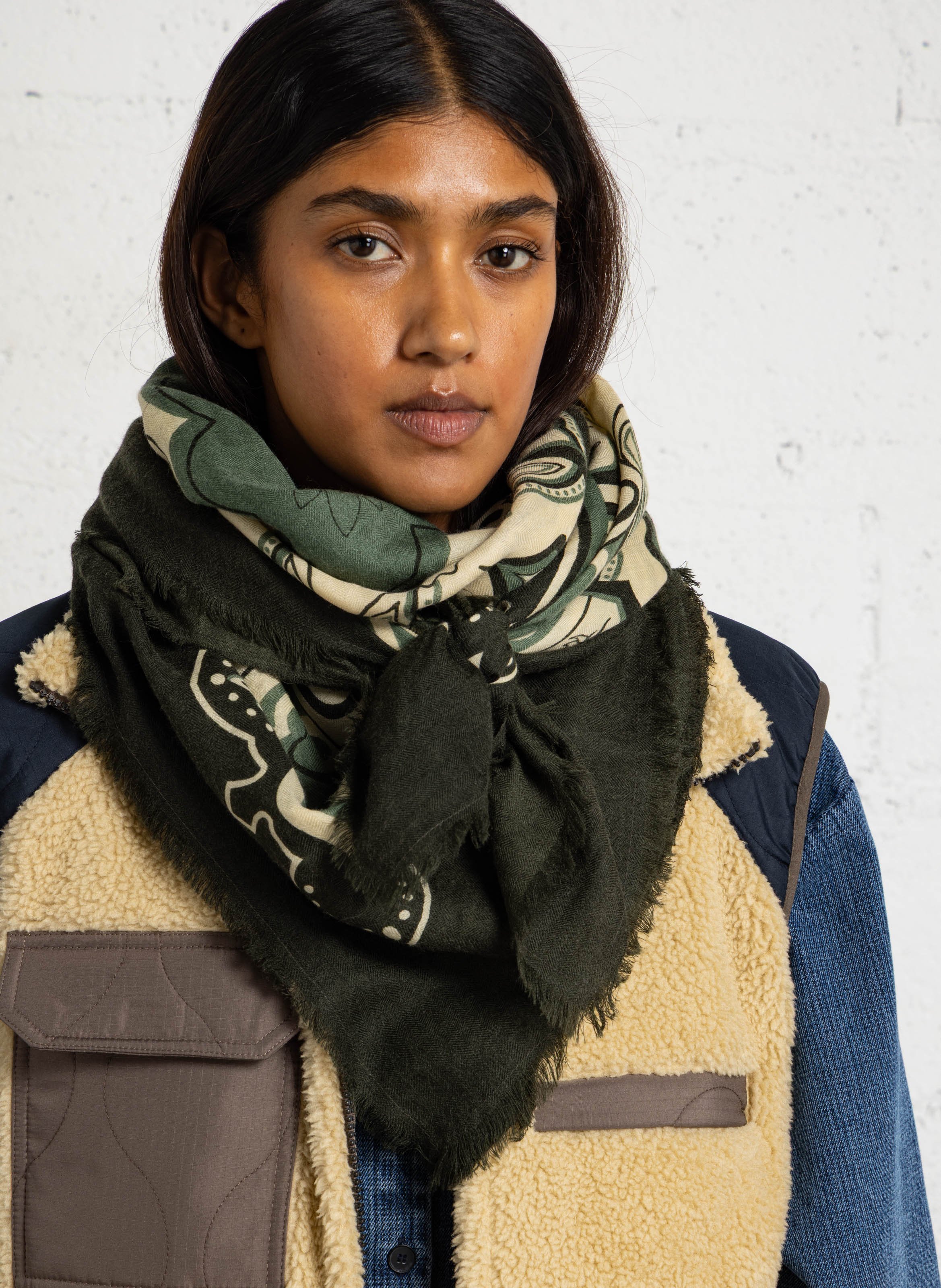 Foulard imprimé en laine MAISON 123