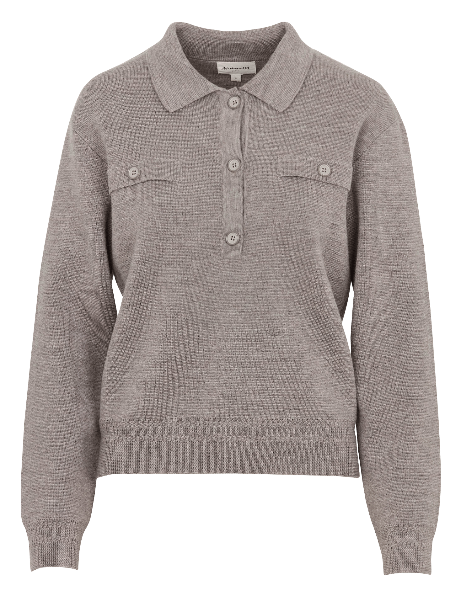 Pull droit col classique en laine MAISON 123
