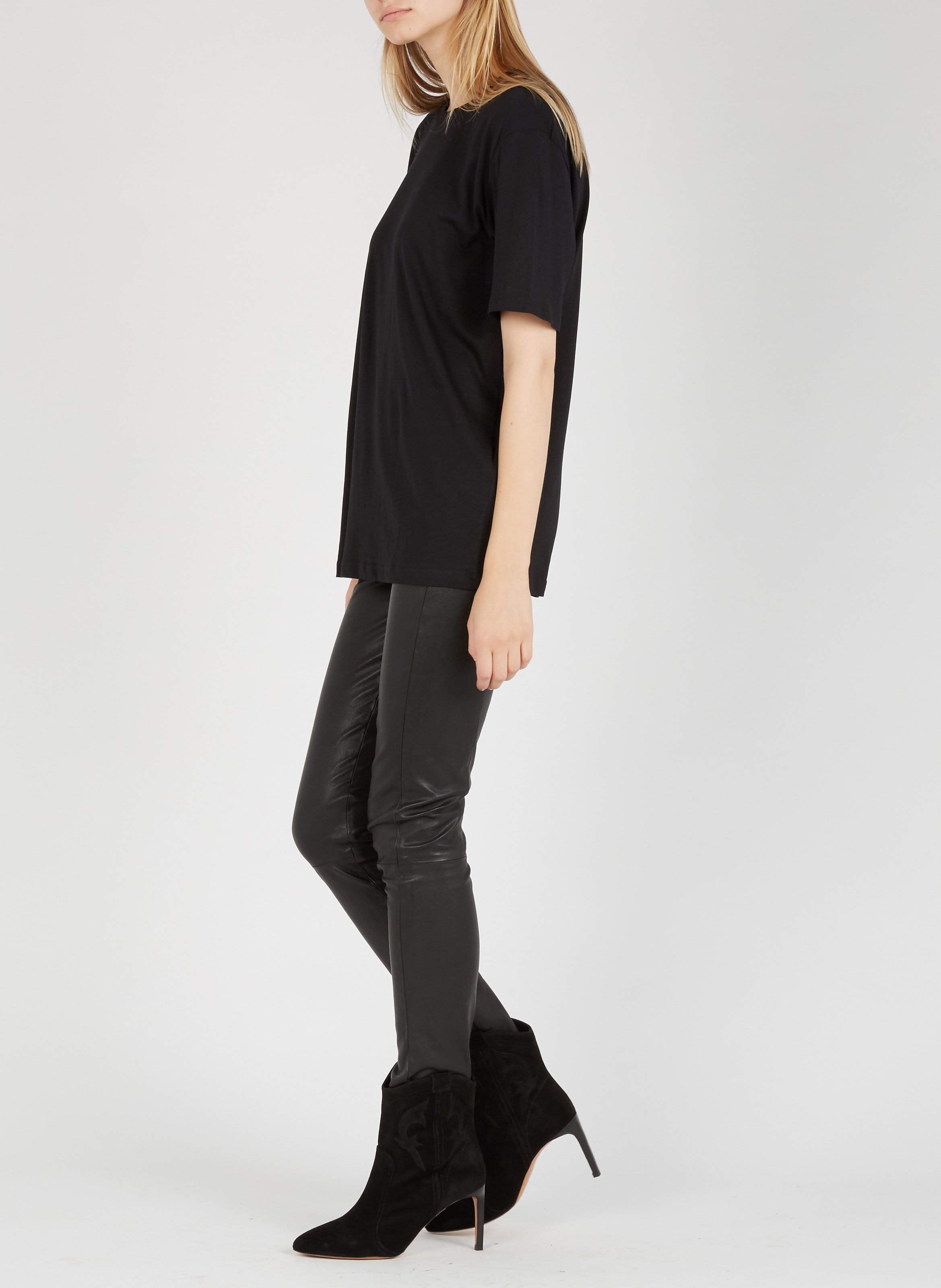 Bottines à talons aiguilles en cuir BA&SH Noir