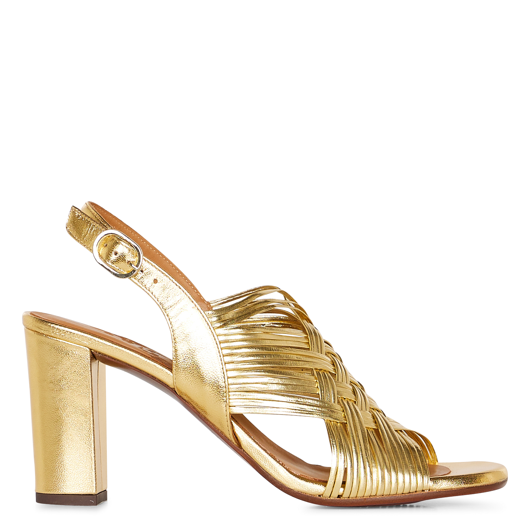 Sandales à talon en cuir métallisé CHIE MIHARA Doré