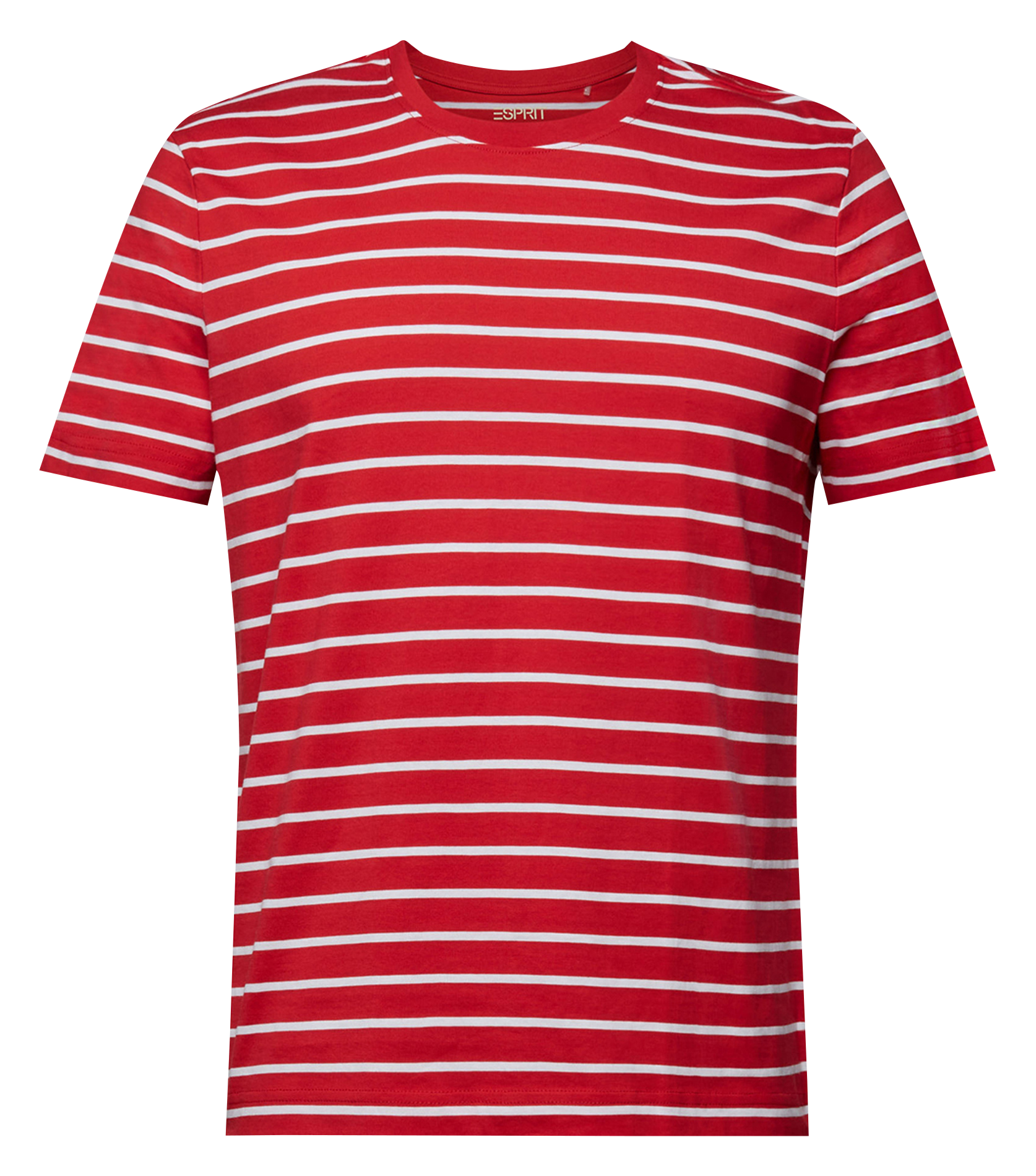 Tee-shirt col rond en coton ESPRIT Rouge