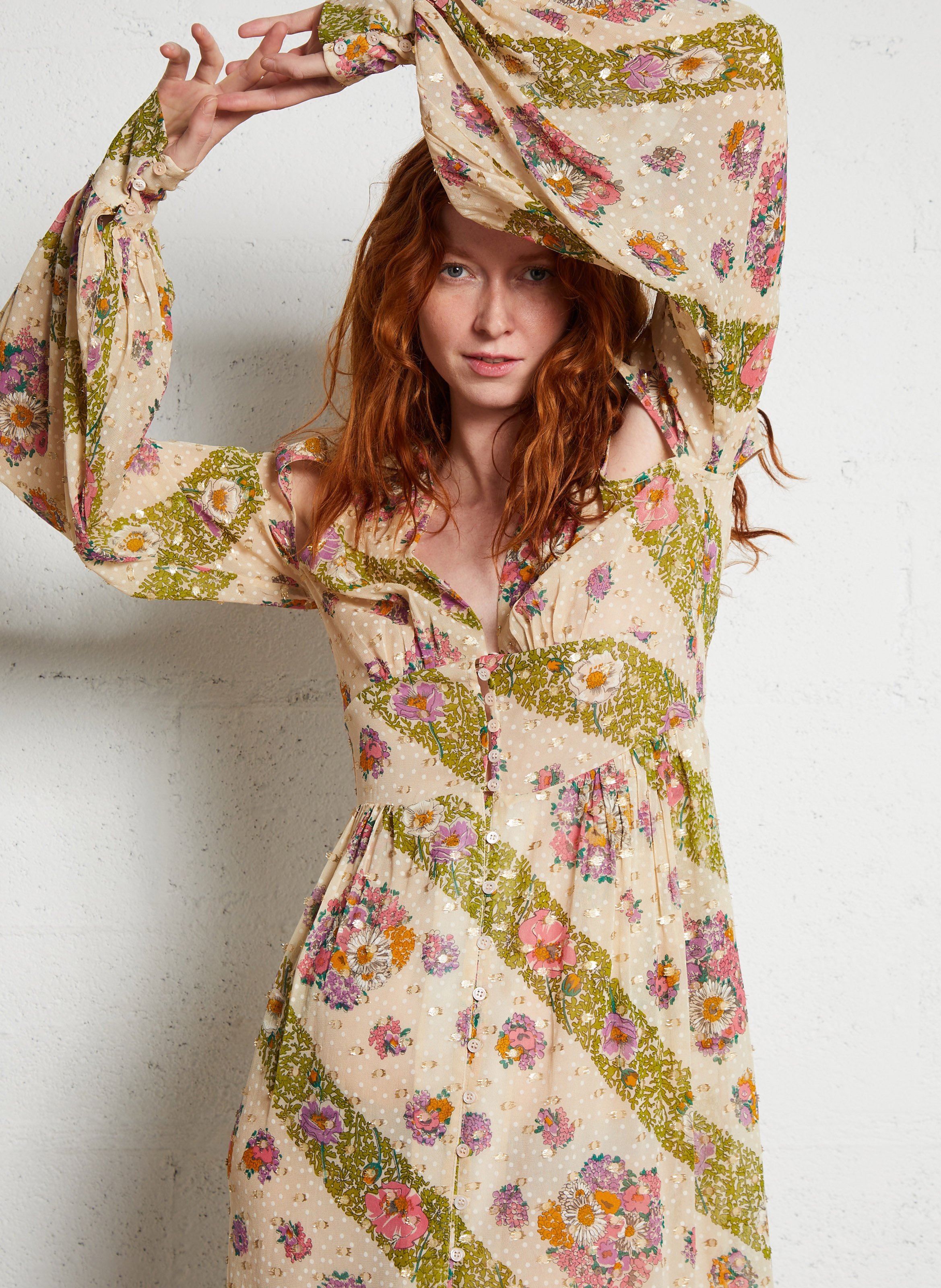 Robe longue imprimé en coton ANTIK BATIK Multicolore