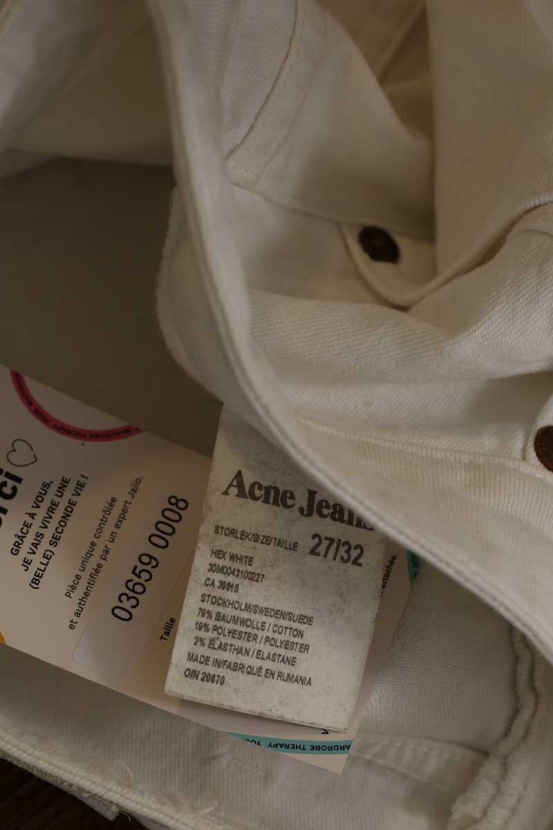 Cotton straight jeans ACNE STUDIOS - Seconde Main White
