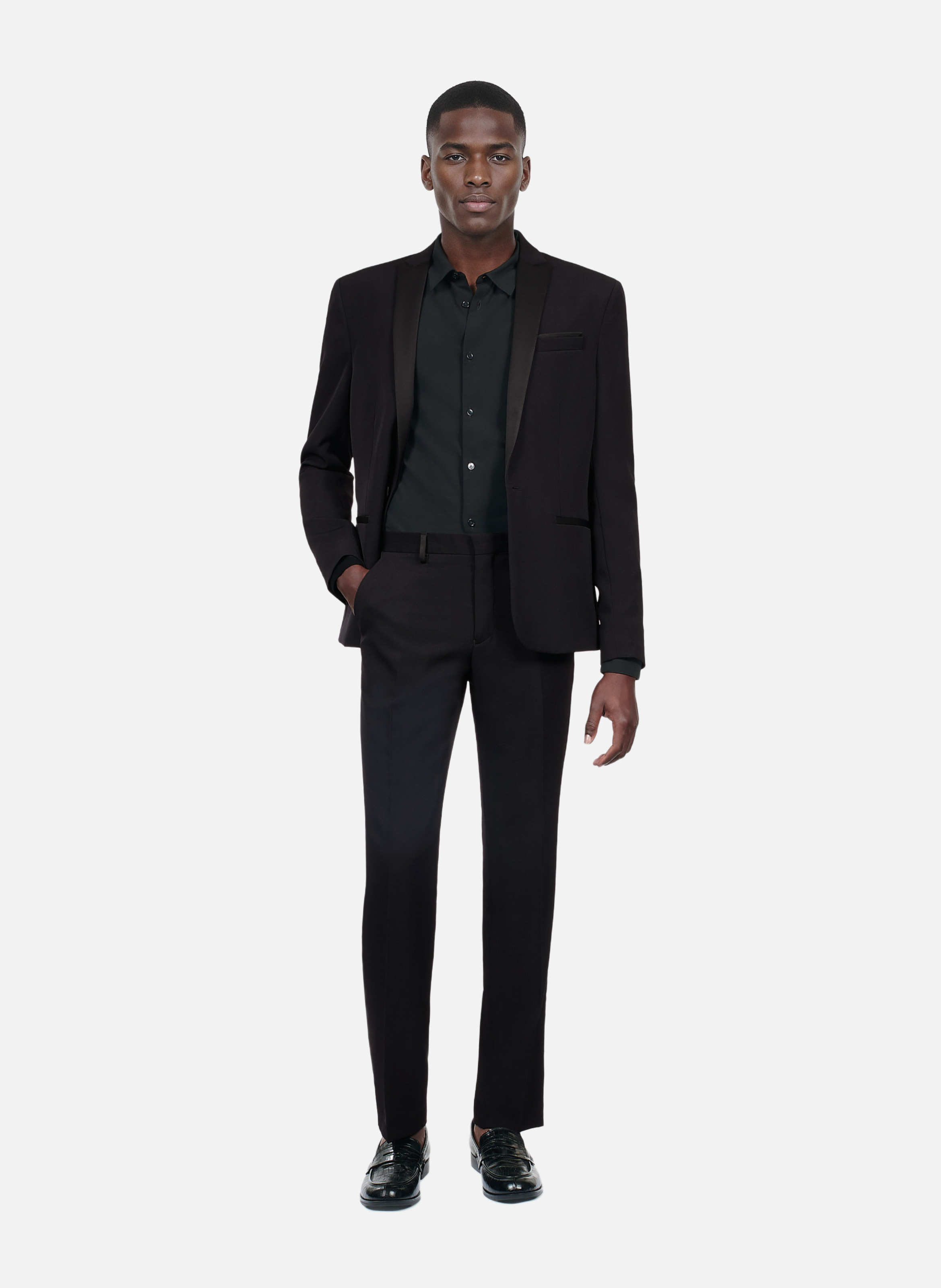 Straight-cut smoking pants with satin details THE KOOPLES Black