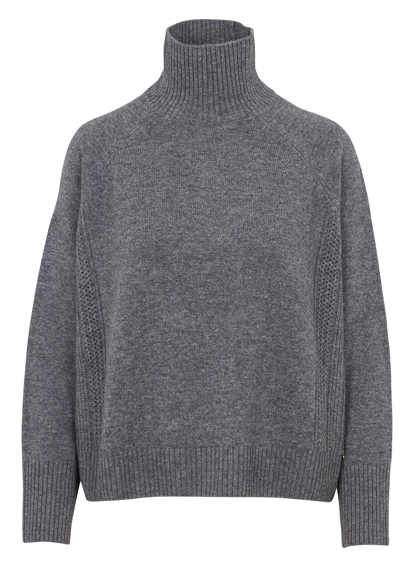 Boat-neck contrast-knit wool sweater  DES PETITS HAUTS Grey