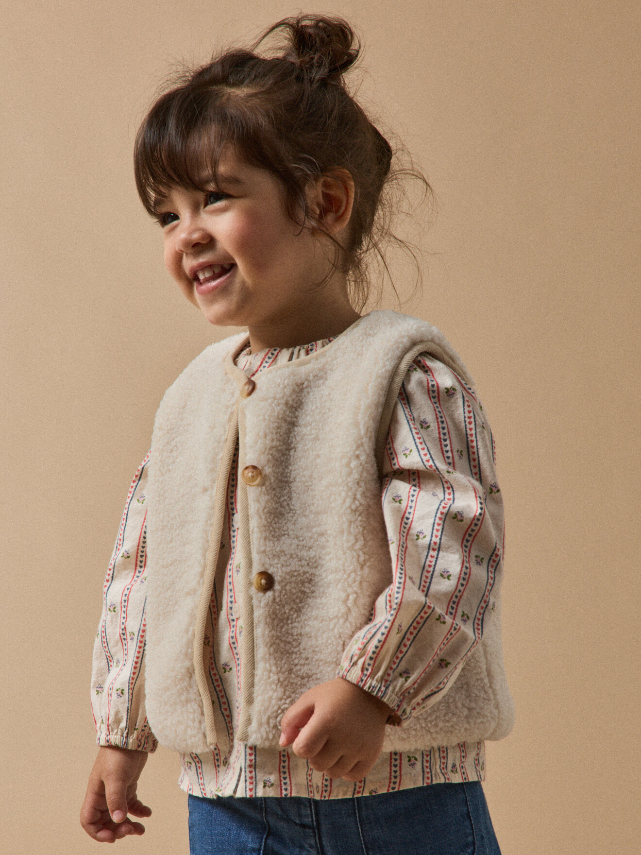 Sleeveless sherpa jacket CYRILLUS Beige