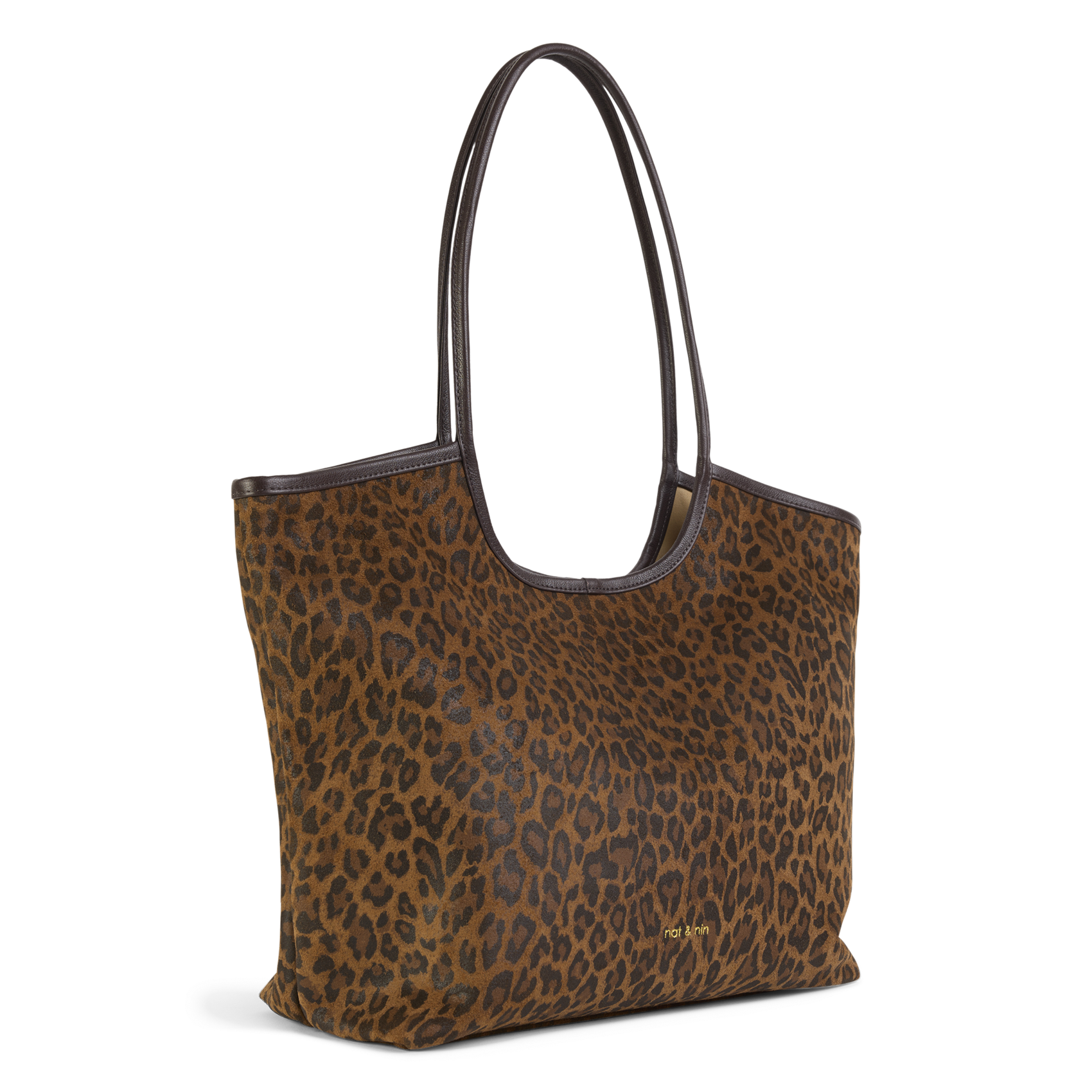 Grote leren shopper Quadrille Bruin