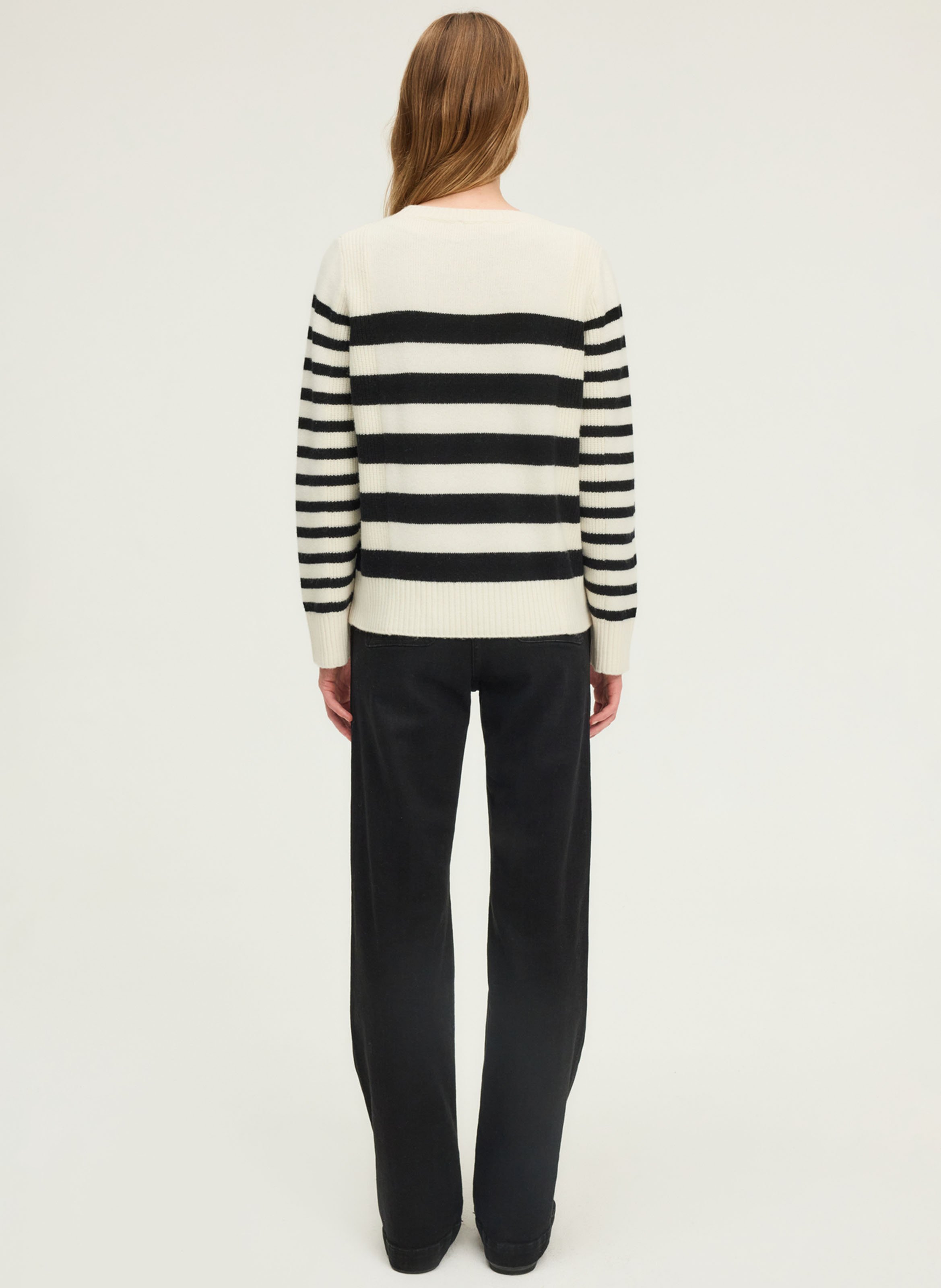 Pull droit col rond en laine PABLO Beige