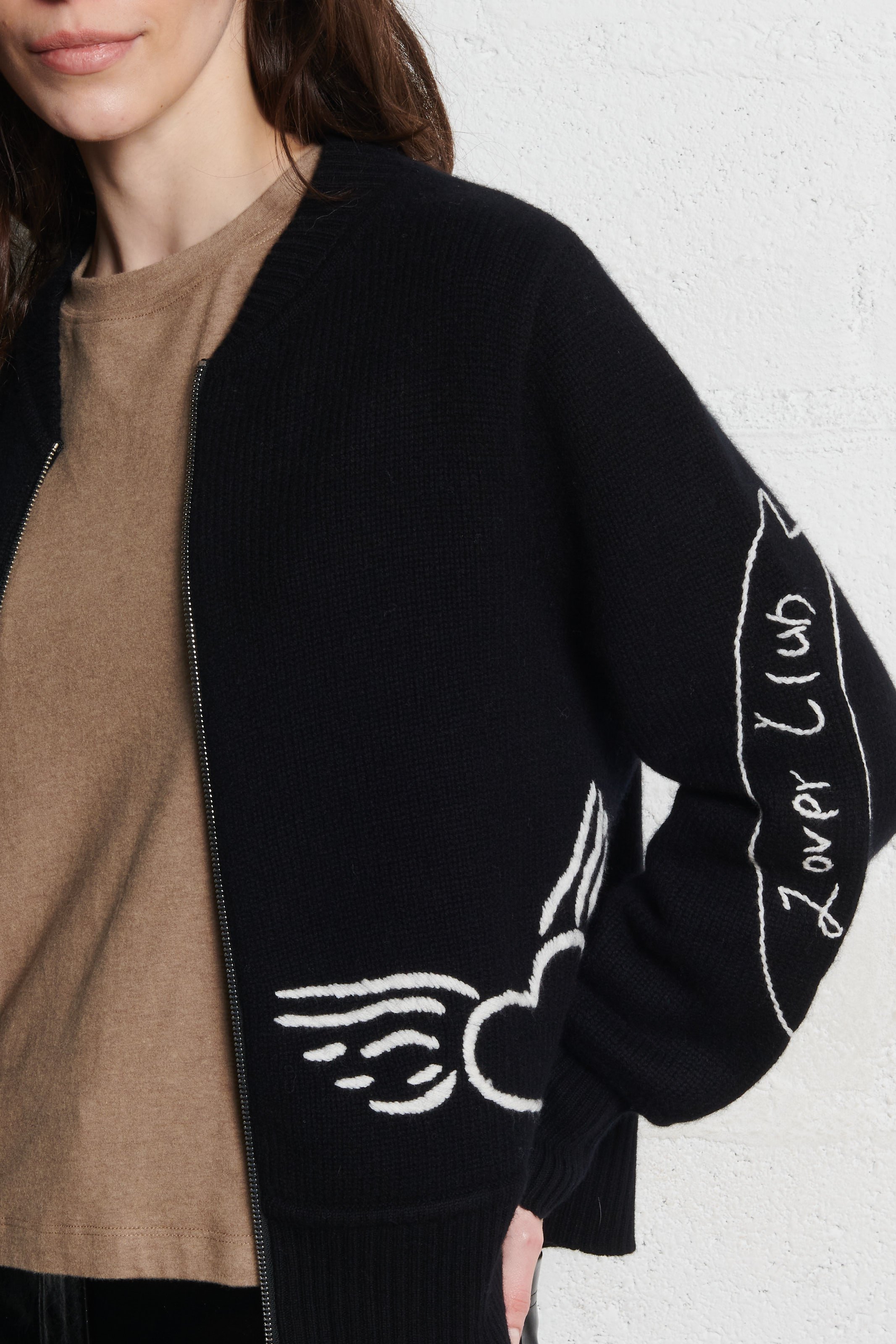 Gilet col teddy en laine BERENICE Noir