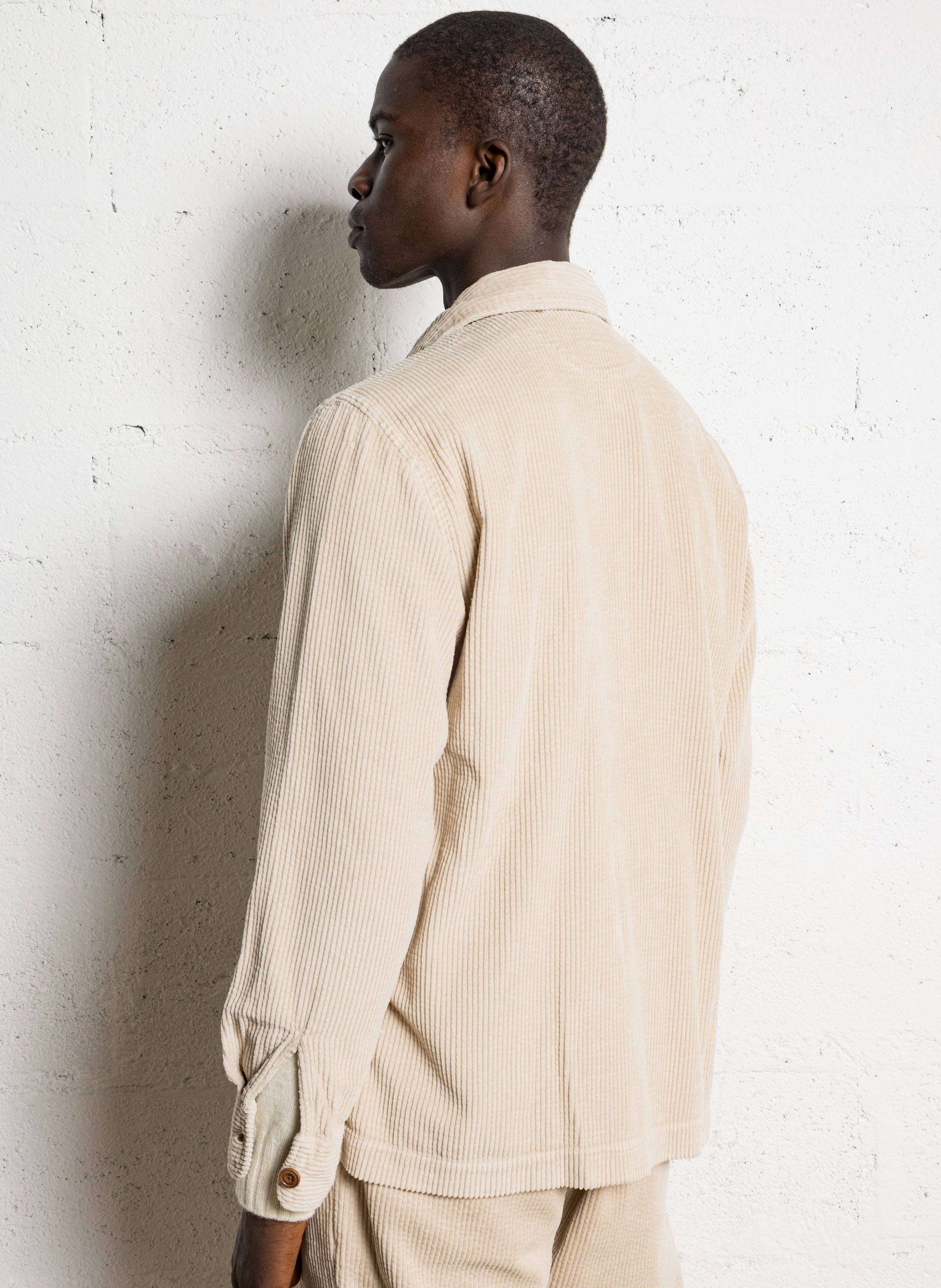 Veste chemise boutonnée en velours côtelé HARTFORD Blanc