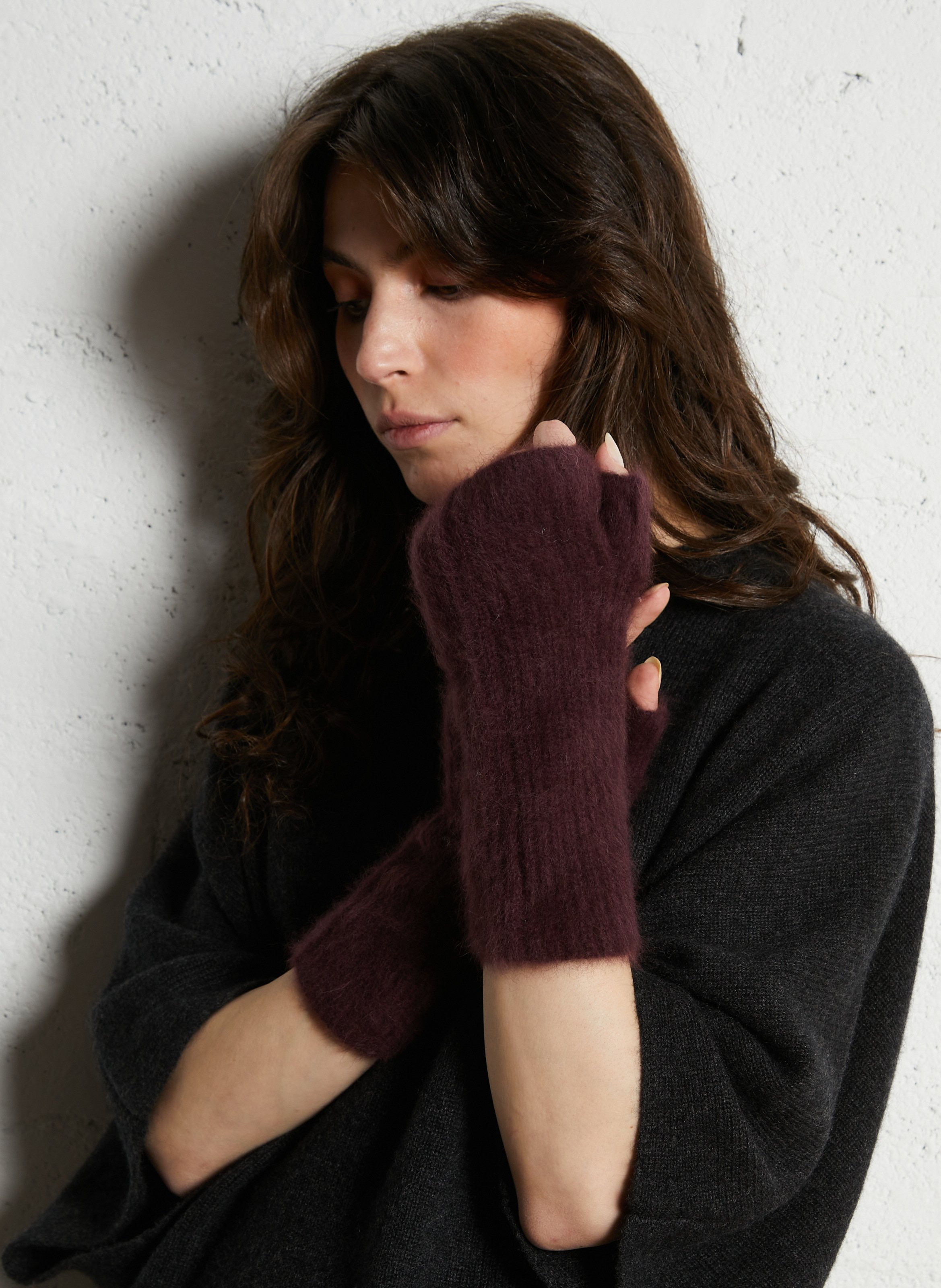 Wool fingerless gloves BELLA JONES