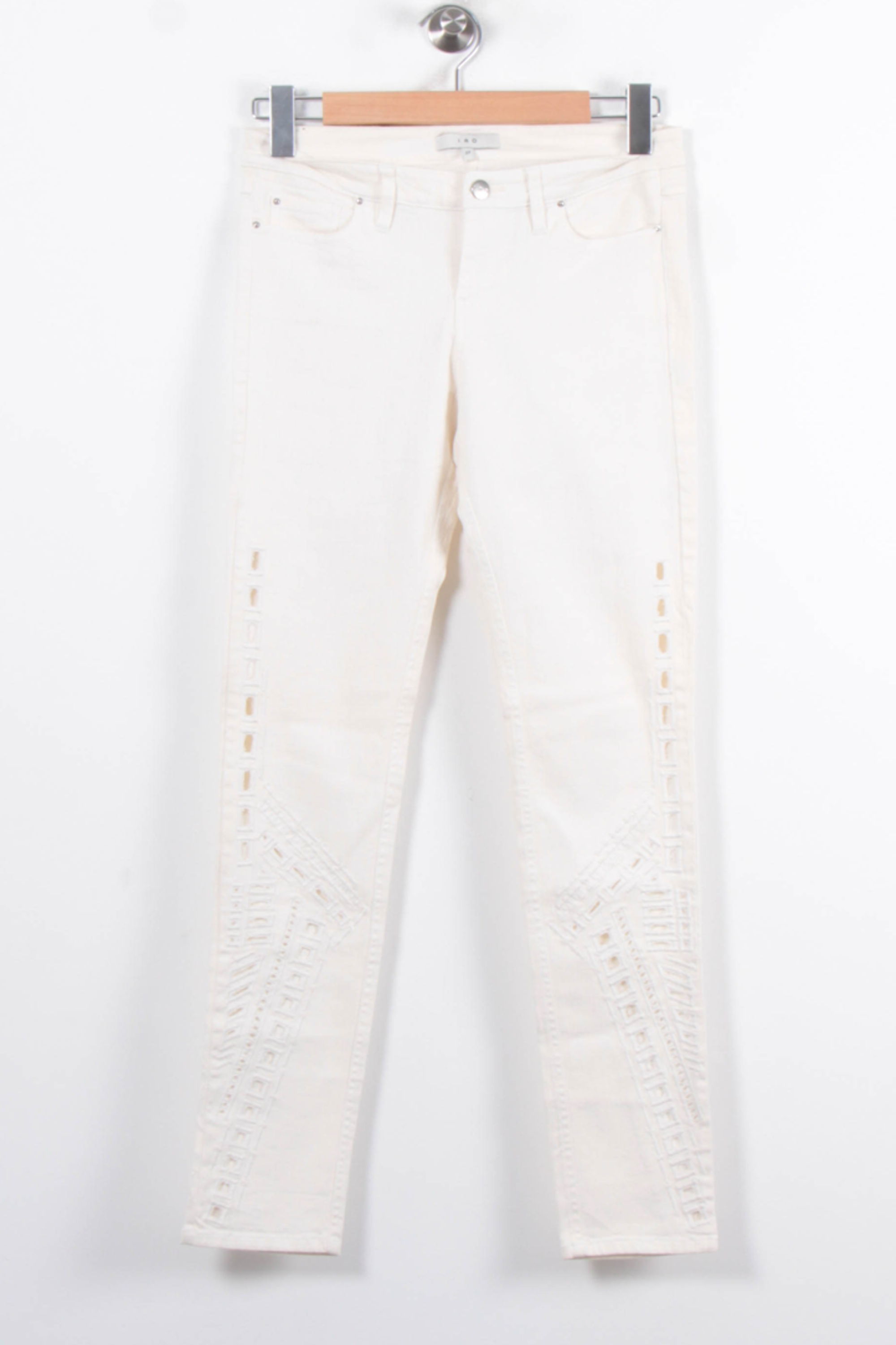 Cropped slim jeans with studs IRO - Seconde Main White
