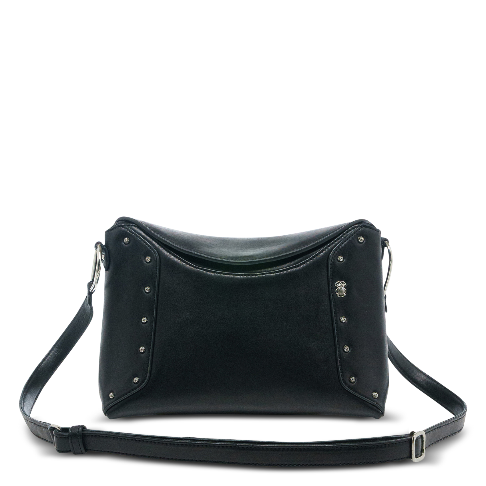 Sac bandoulière en cuir mélangé CLARIS VIROT Noir