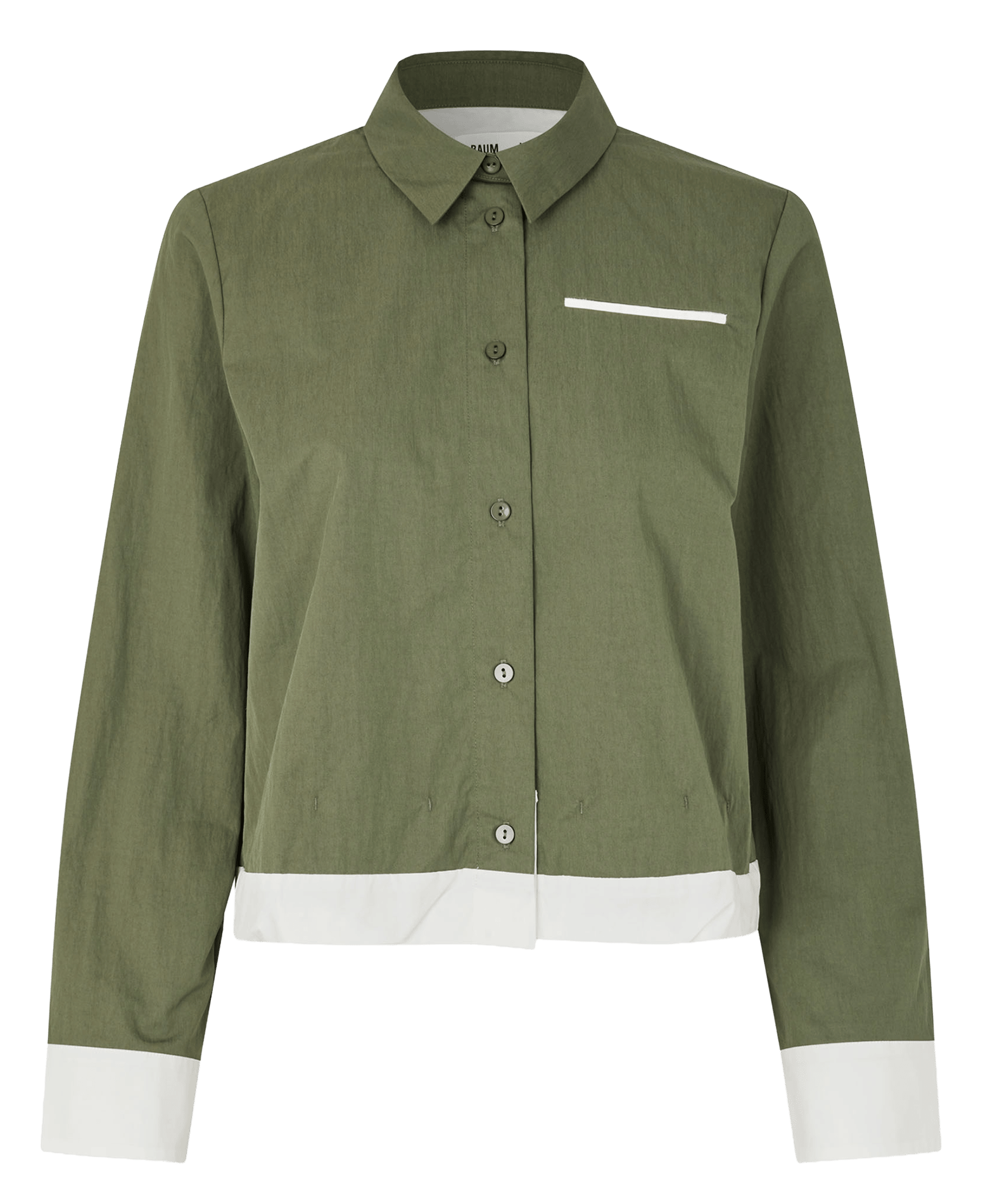 Oversize organic cotton-blend shirt with classic collar BAUM UND PFERDGARTEN Green