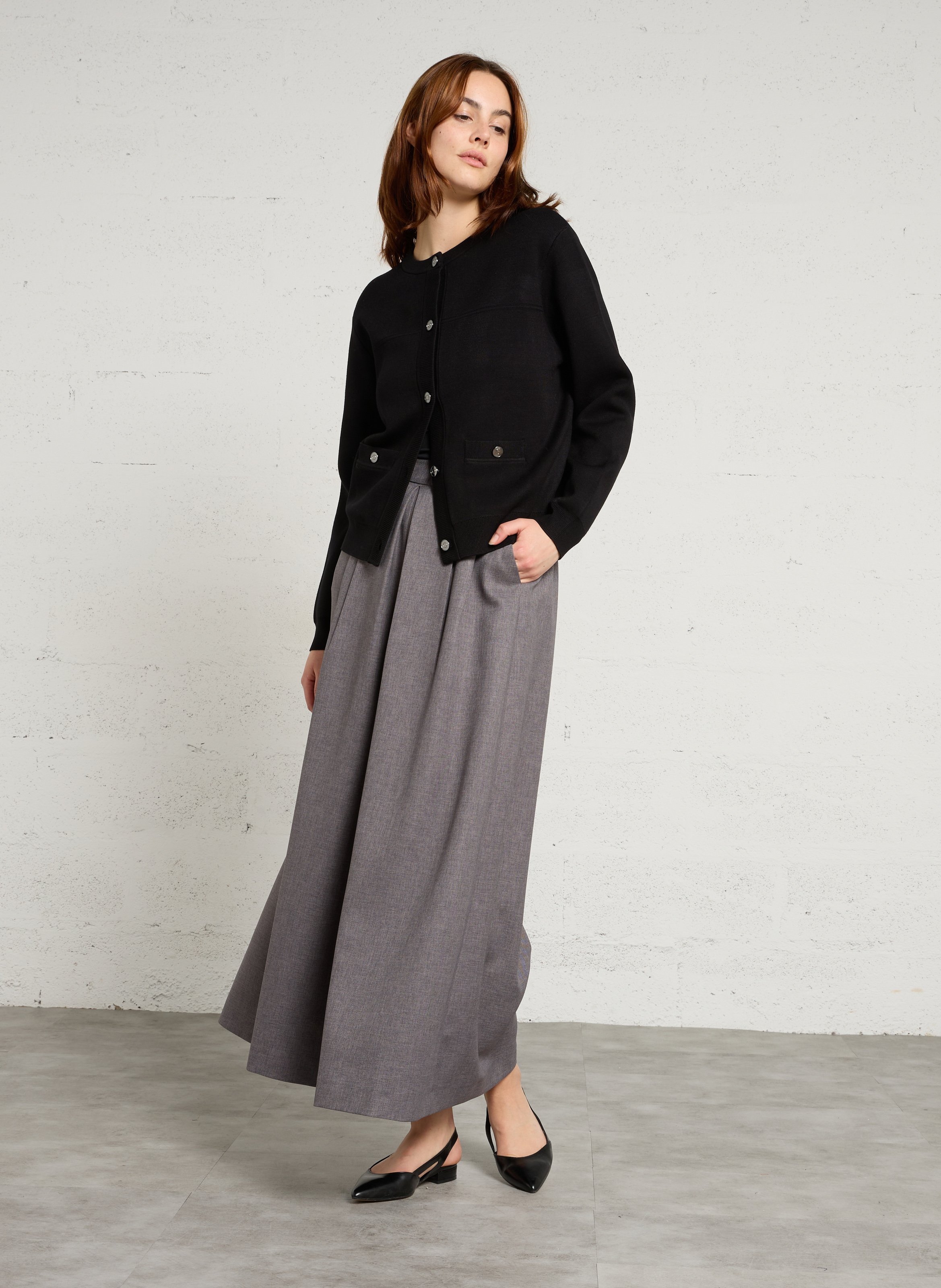 Gilet col rond MAISON 123 Noir