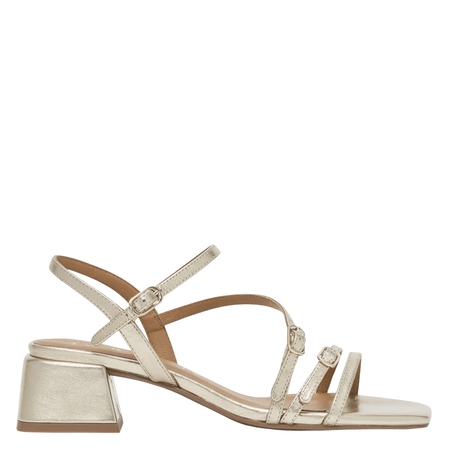 Alice heeled leather sandals BOCAGE Golden