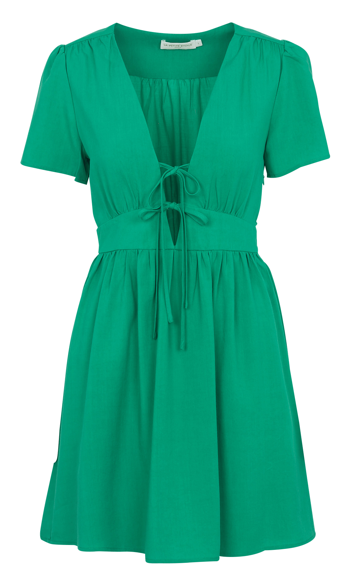 Korte jurk met V-hals LA PETITE ETOILE Green
