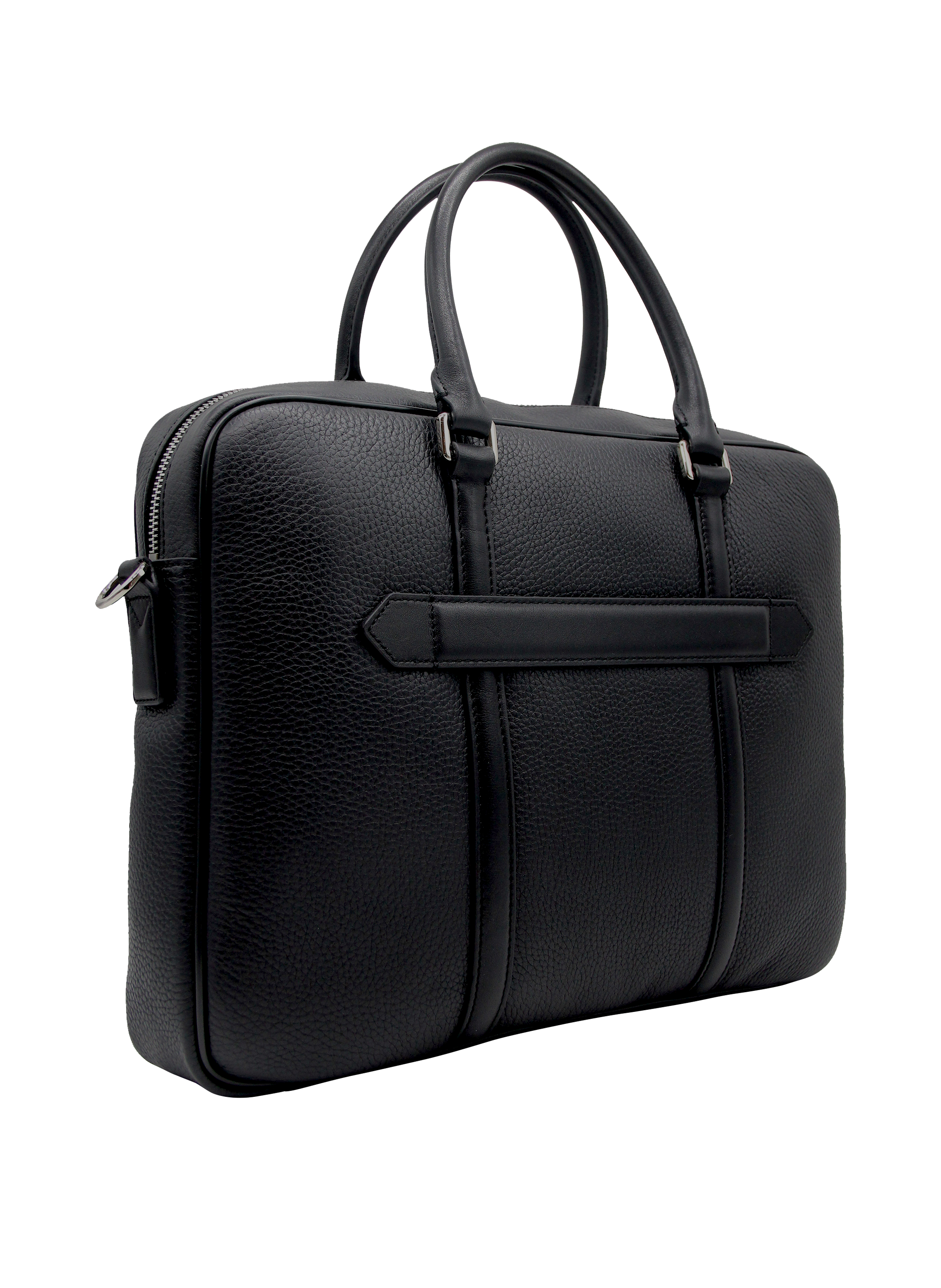 Cowhide leather document holder POURCHET Black