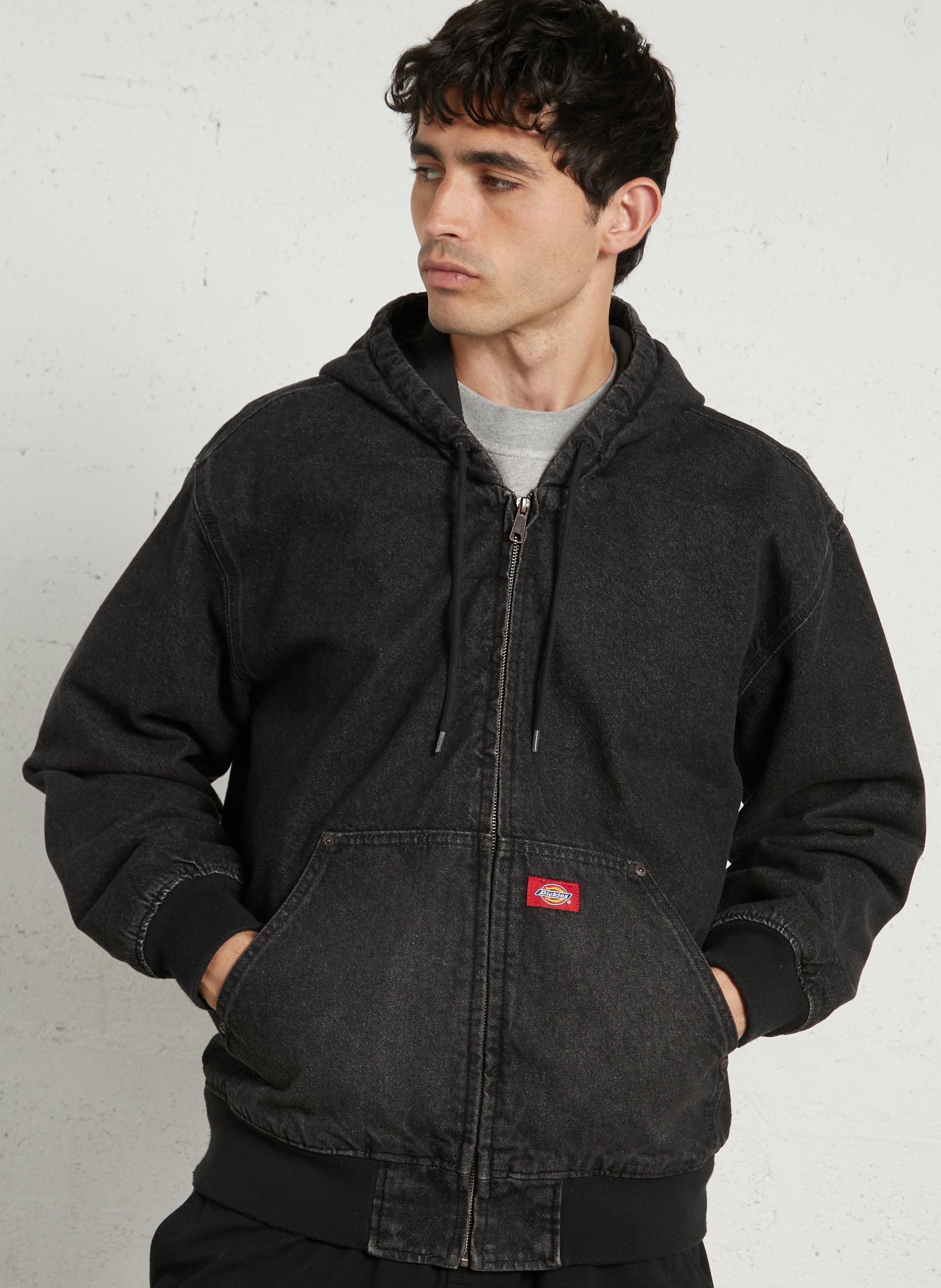 Blouson en denim à capuche DICKIES Schwarz