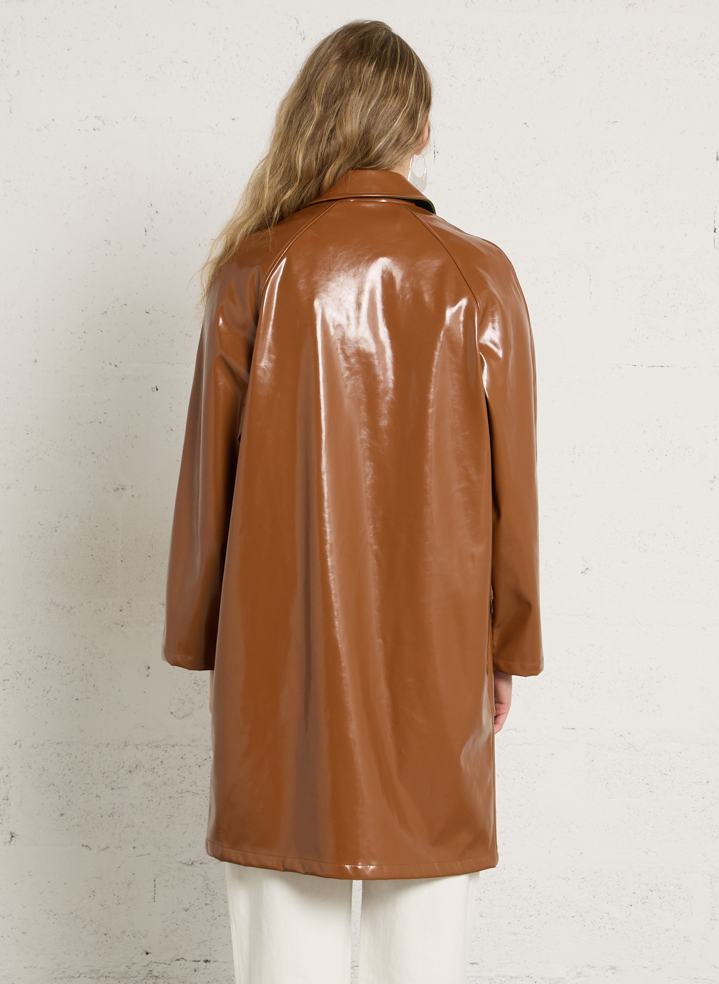 Manteau droit col classique LEON & HARPER Marron