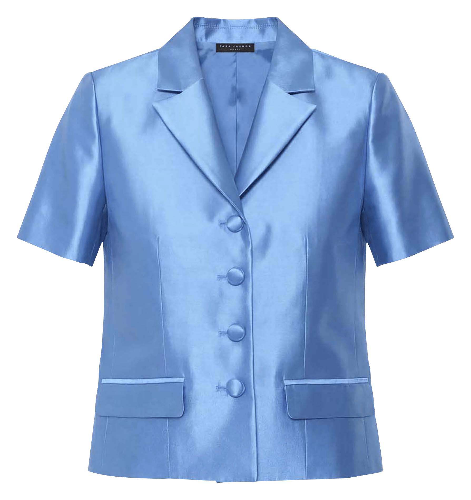 Cotton-blend cardigan with tailored collar TARA JARMON Blue