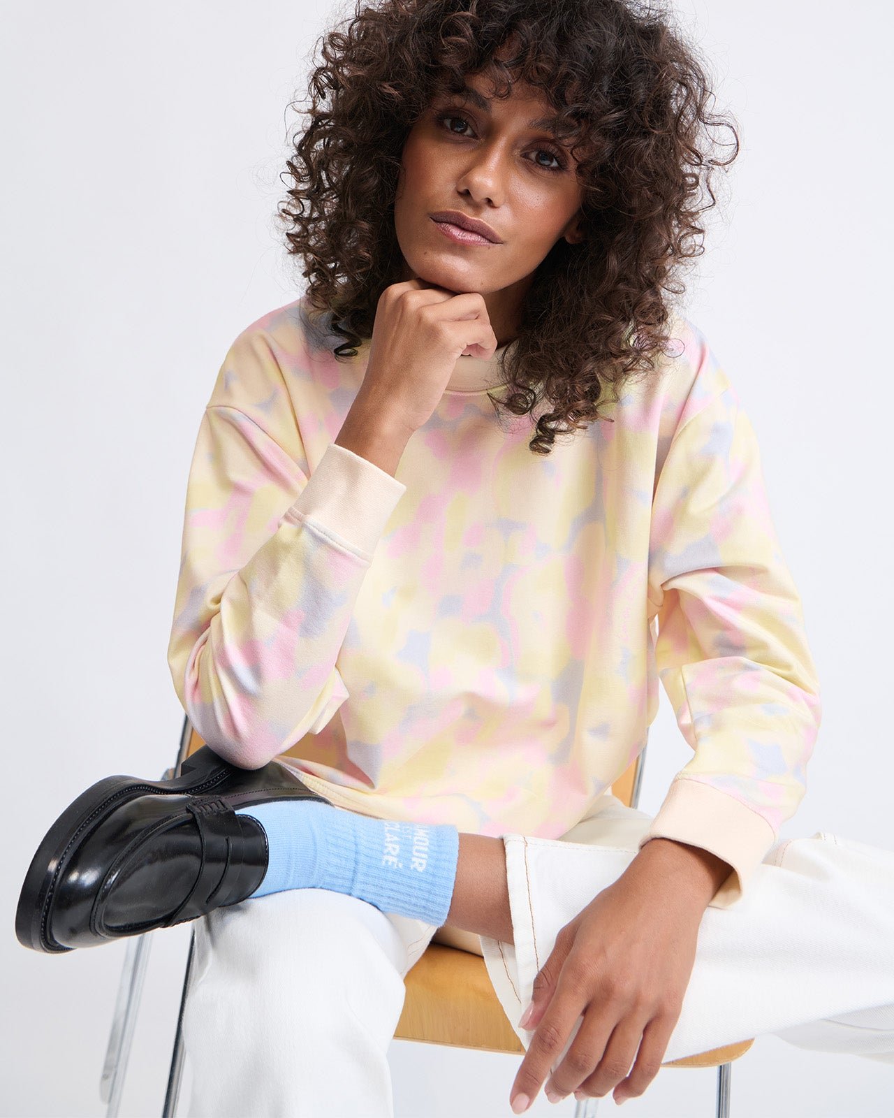 Sweat en coton bio imprimé coloré EMOI EMOI Multicolore