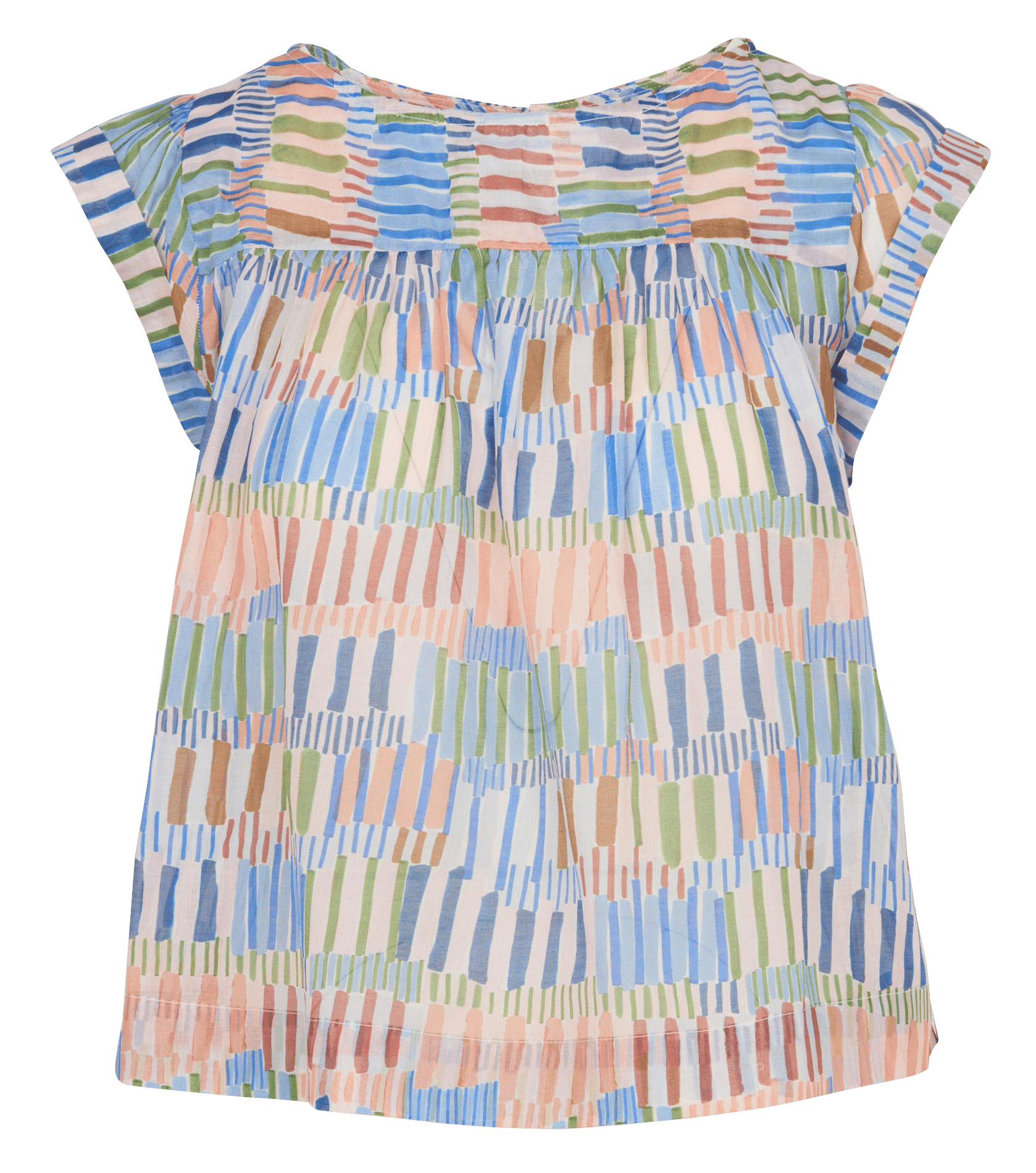 Top met ronde kraag van katoen en zijde COTELAC ACOTE Blauw