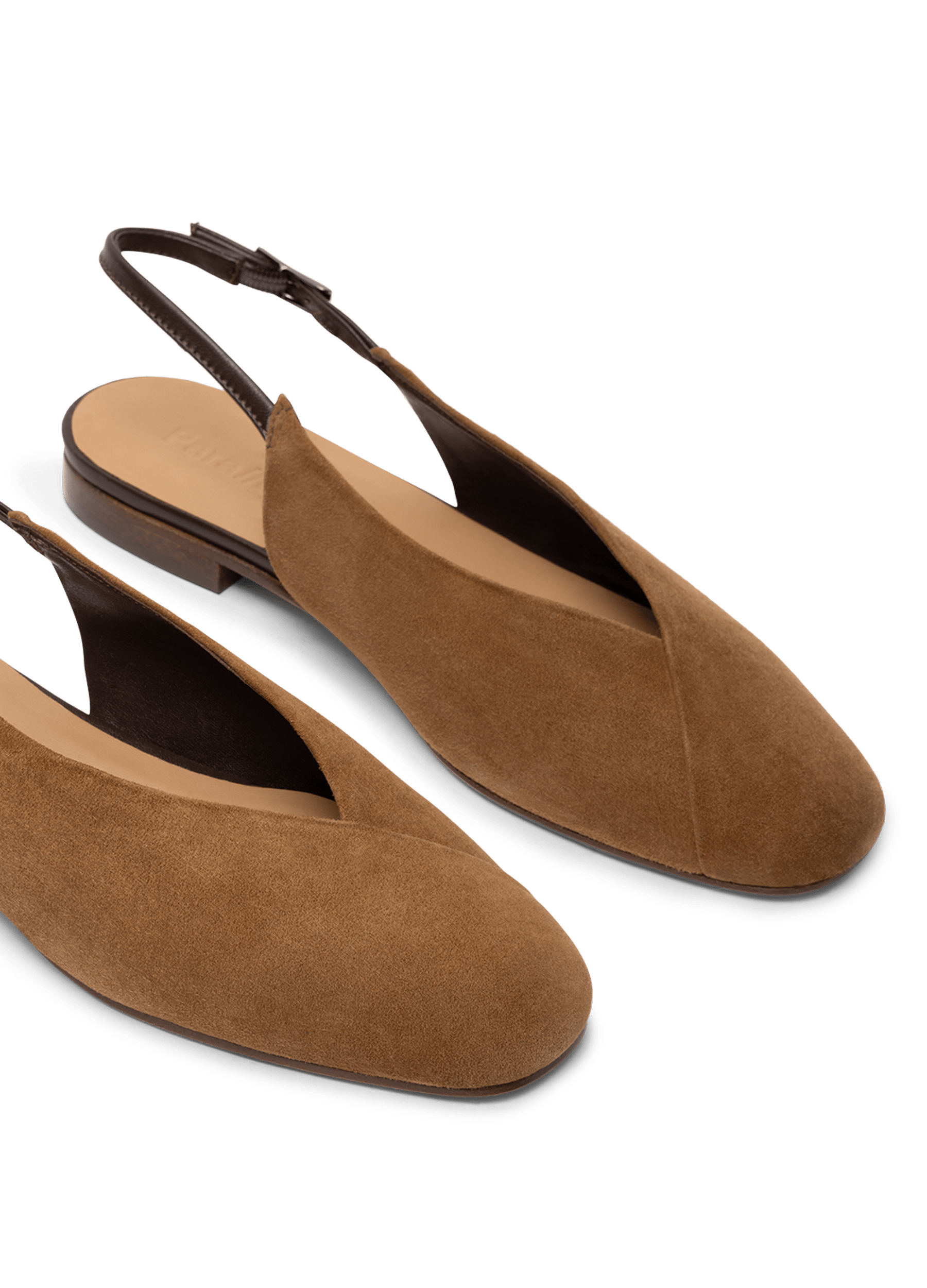Date suede leather ballet flats PARALLELE PARIS Brown