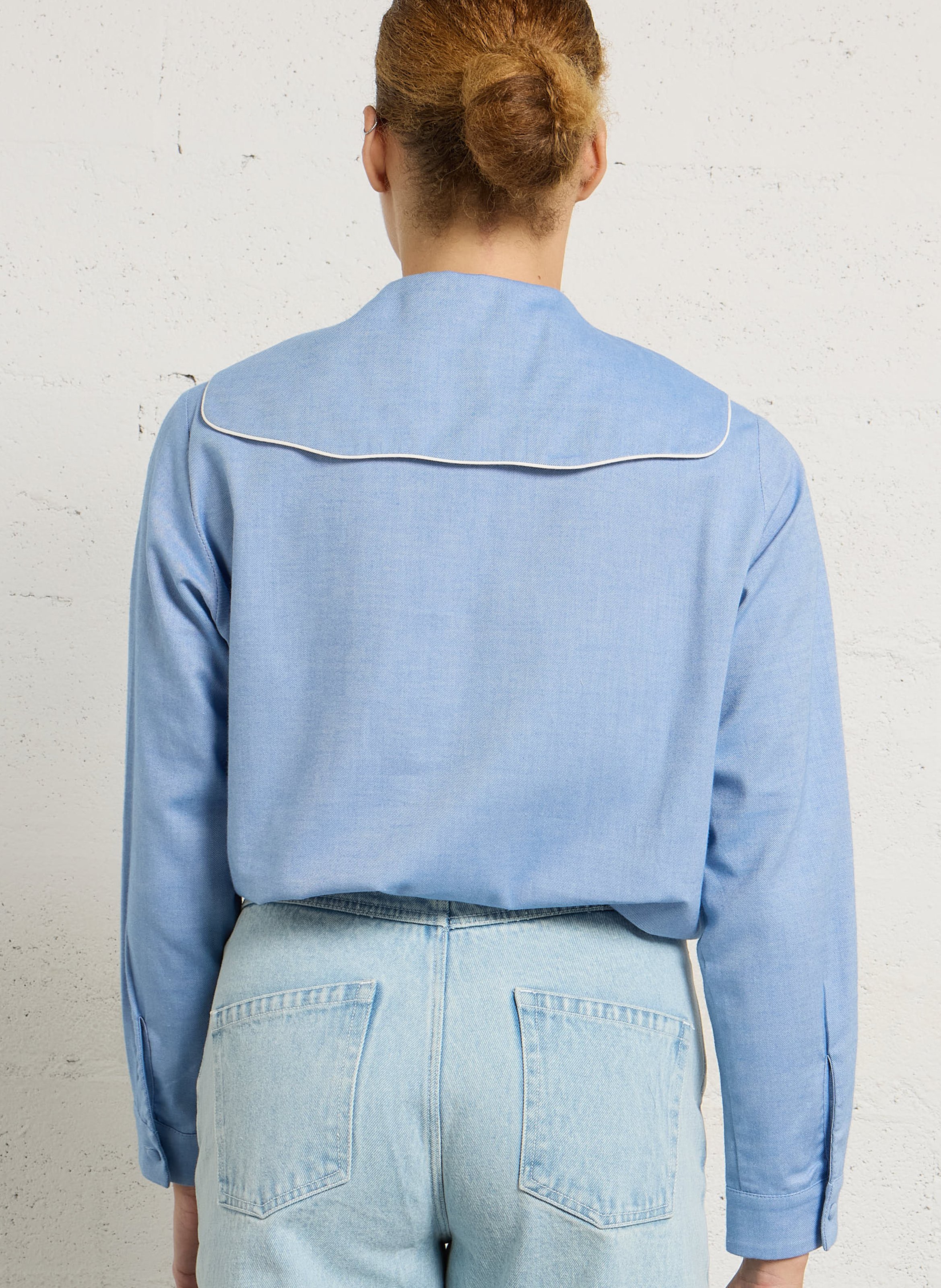 Capri - Einfarbige Oversize-Bluse ELISE CHALMIN Blau