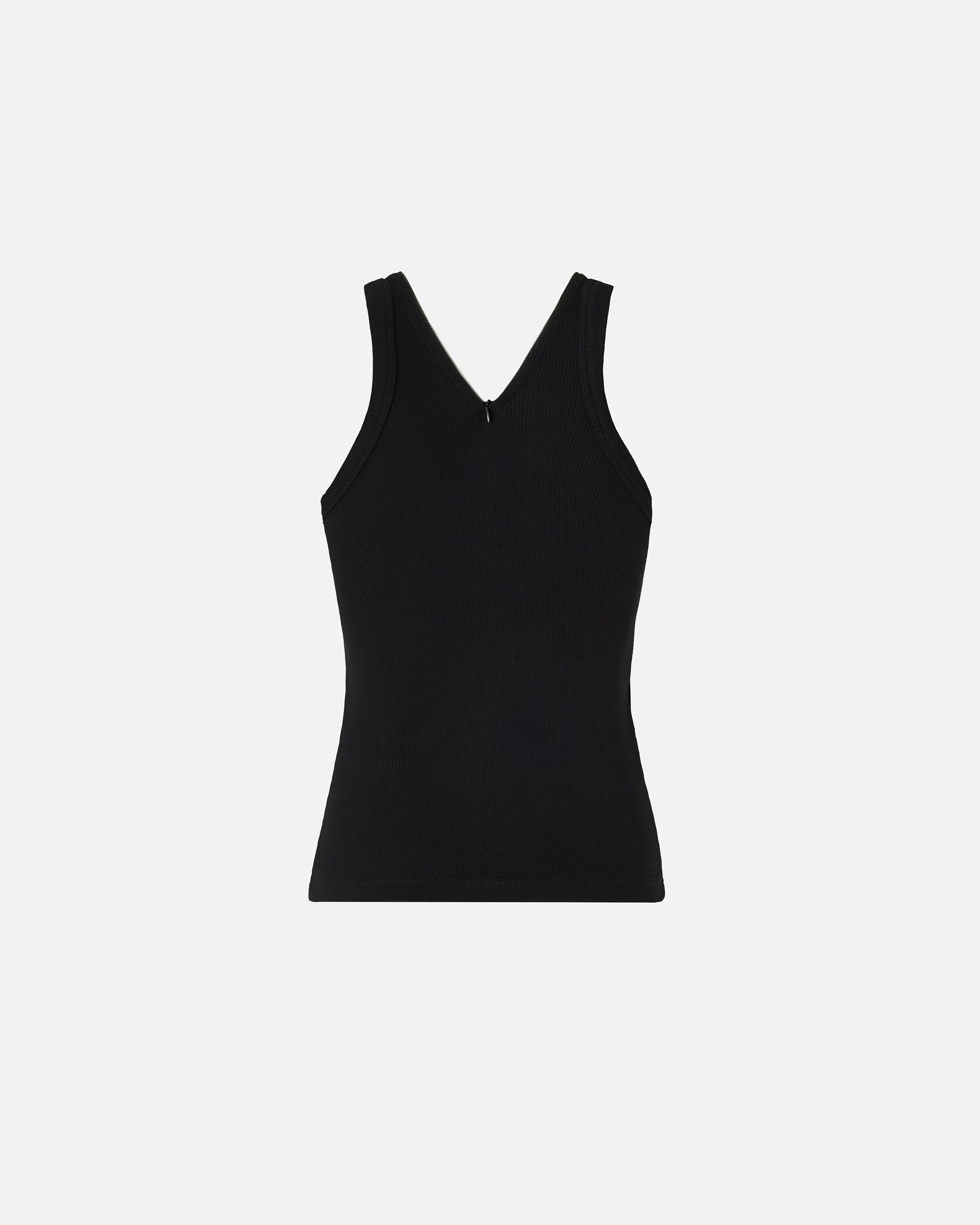 Débardeur côtelé à col en v et logo pinko PINKO Noir