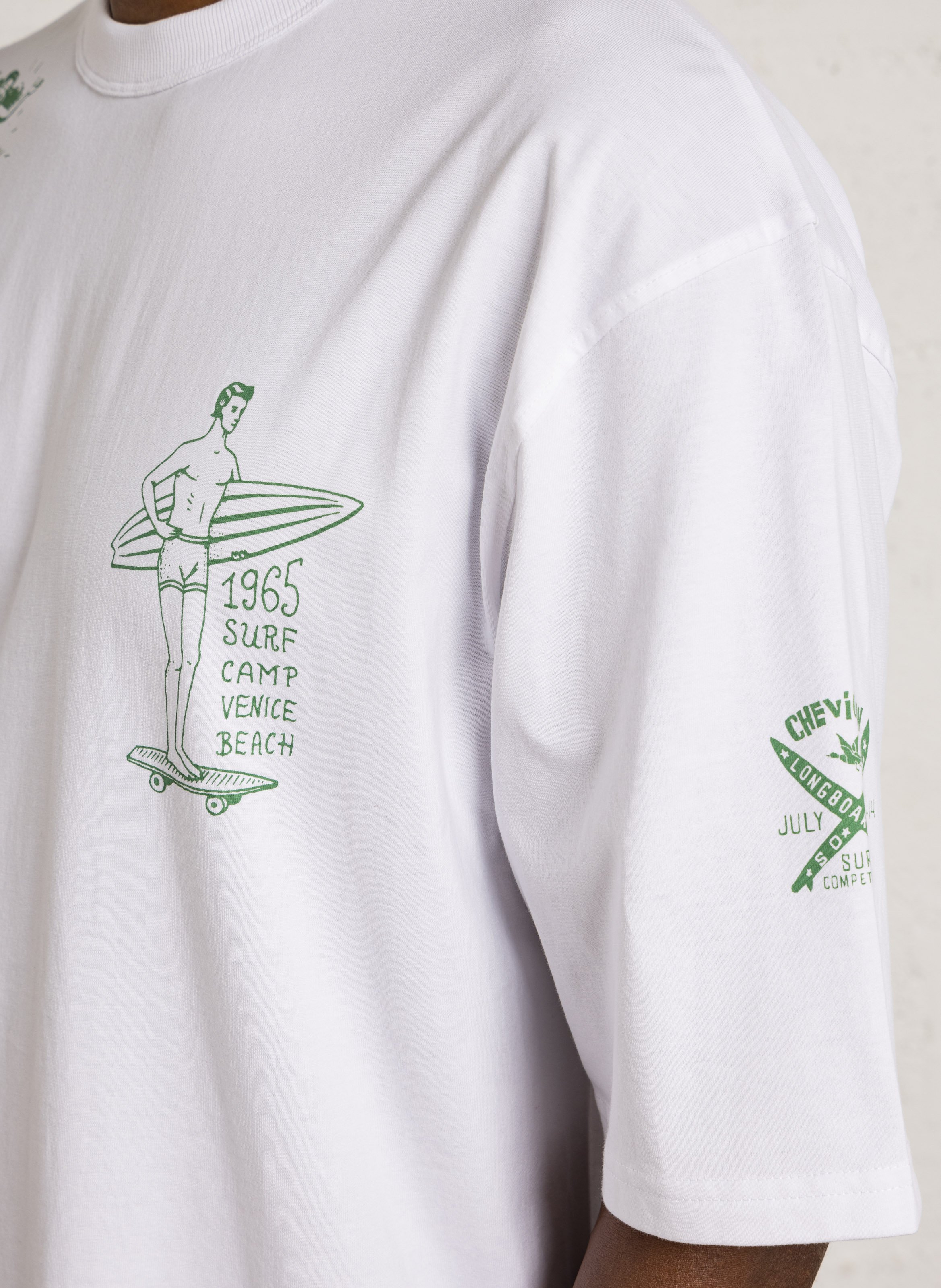 Gerade geschnittenes Rundhals-T-Shirt mit Print CHEVIGNON Weiss