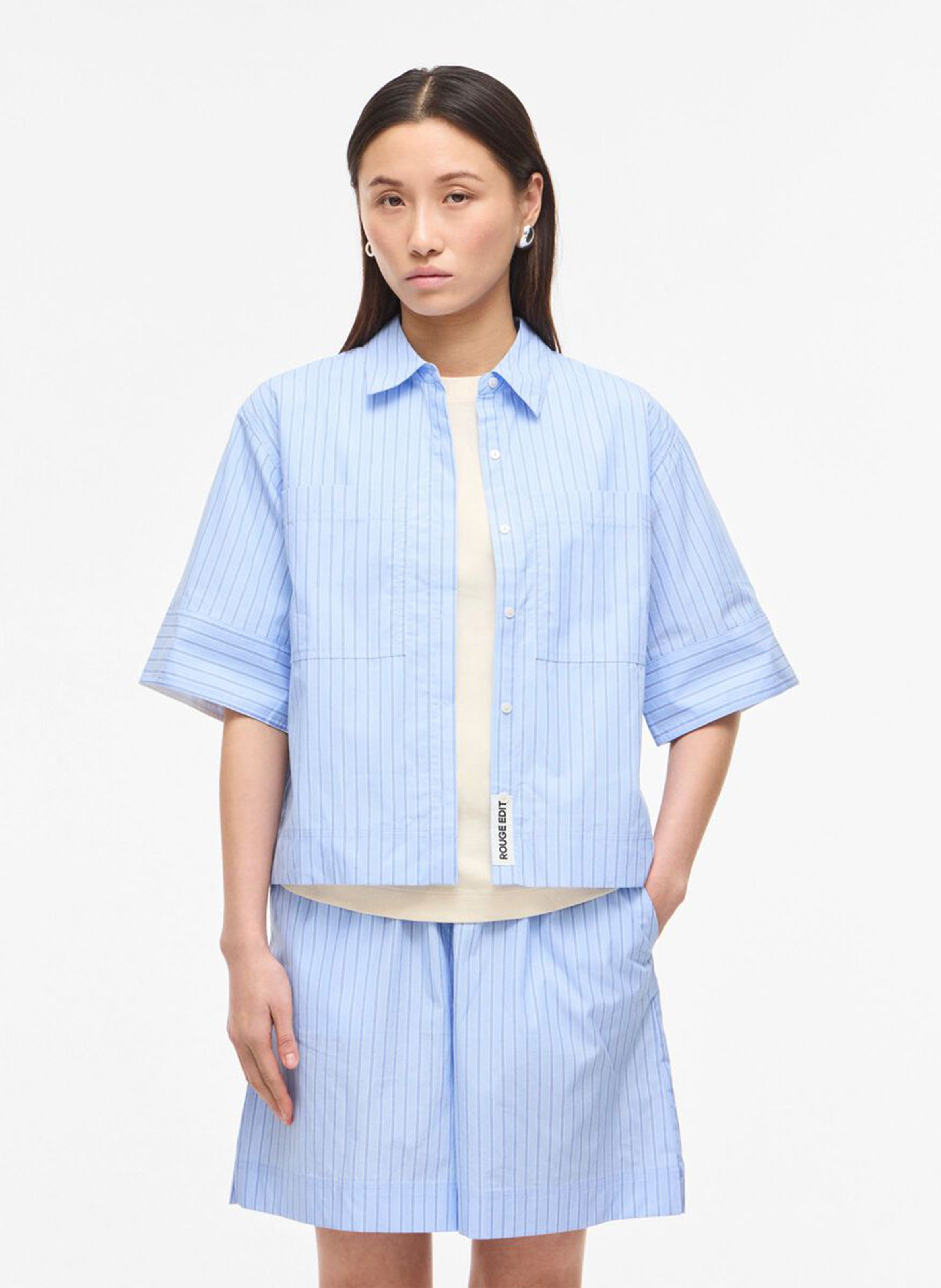 Chemise oversize en coton ROUGE EDIT Bleu