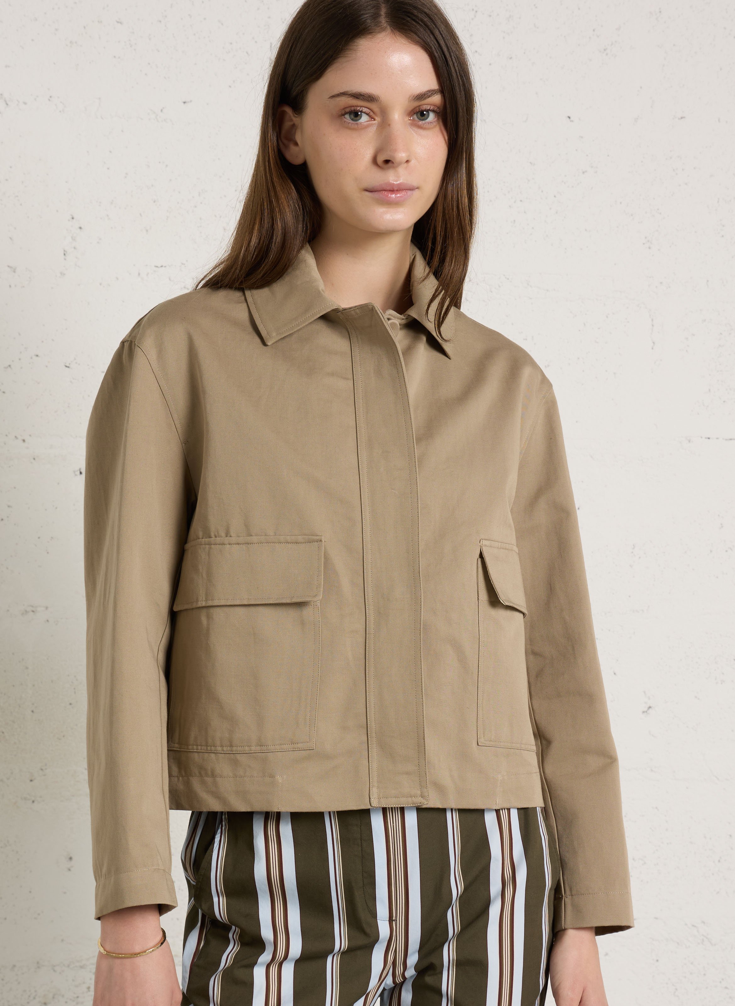 Vetse col classique en coton mélangé DIEGA Marron