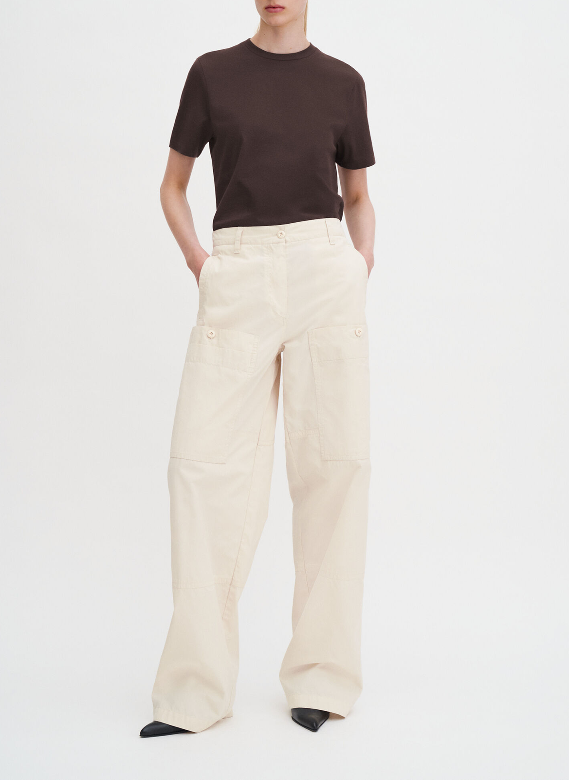 Tee-shirt manches courtes uni FILIPPA K Marron