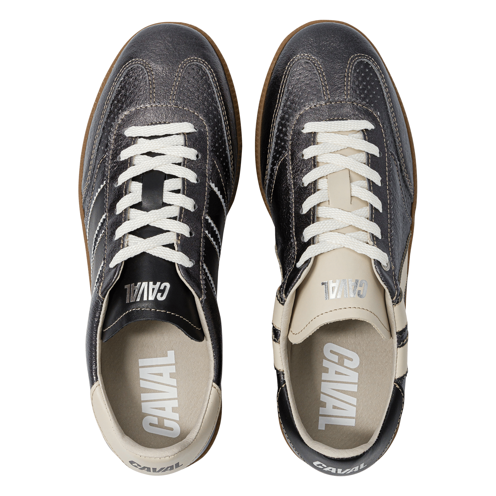 Baskets basses en cuir CAVAL Argent