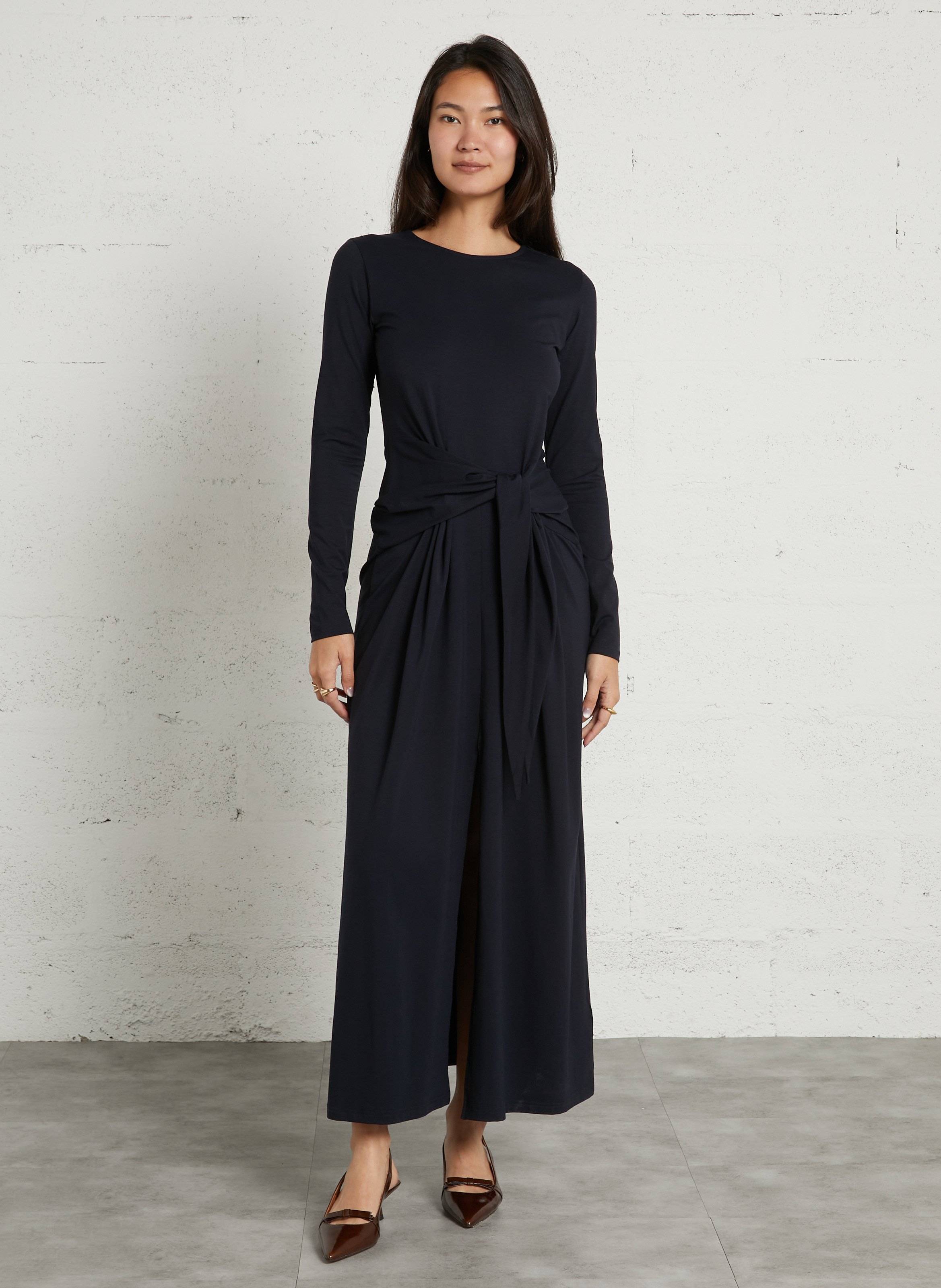 Robe longue en coton mélangé SUNCOO Bleu