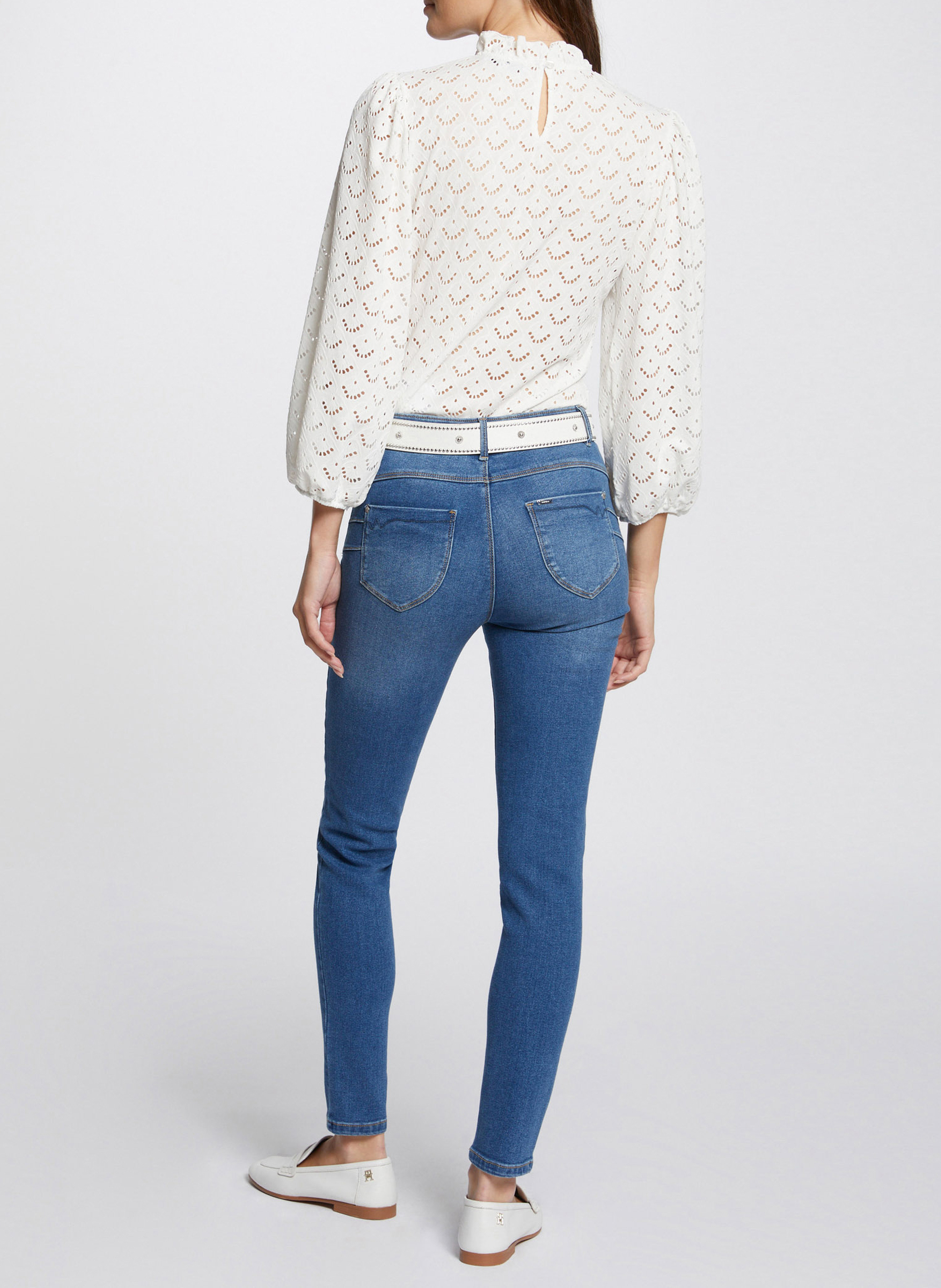 Raw-Denim-Jeans aus Baumwoll-Mix, Slim Fit MORGAN Blau