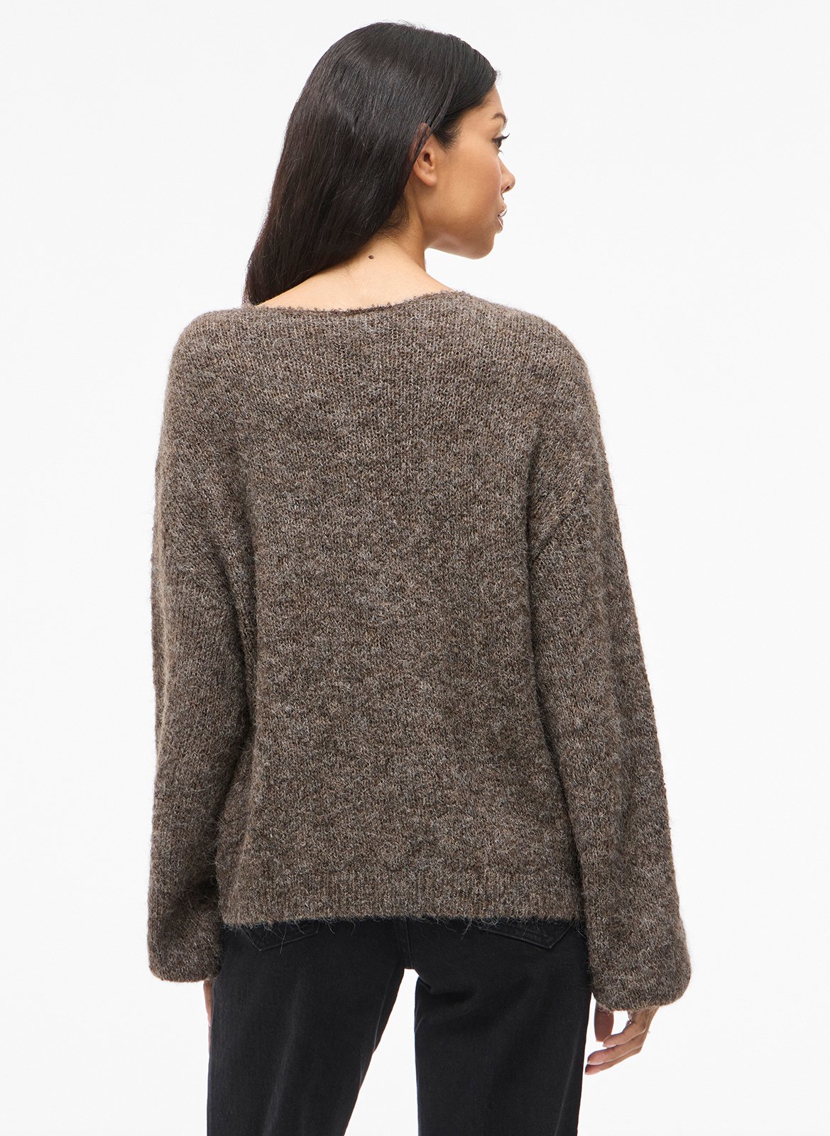 Round-neck sweater VILA Brown