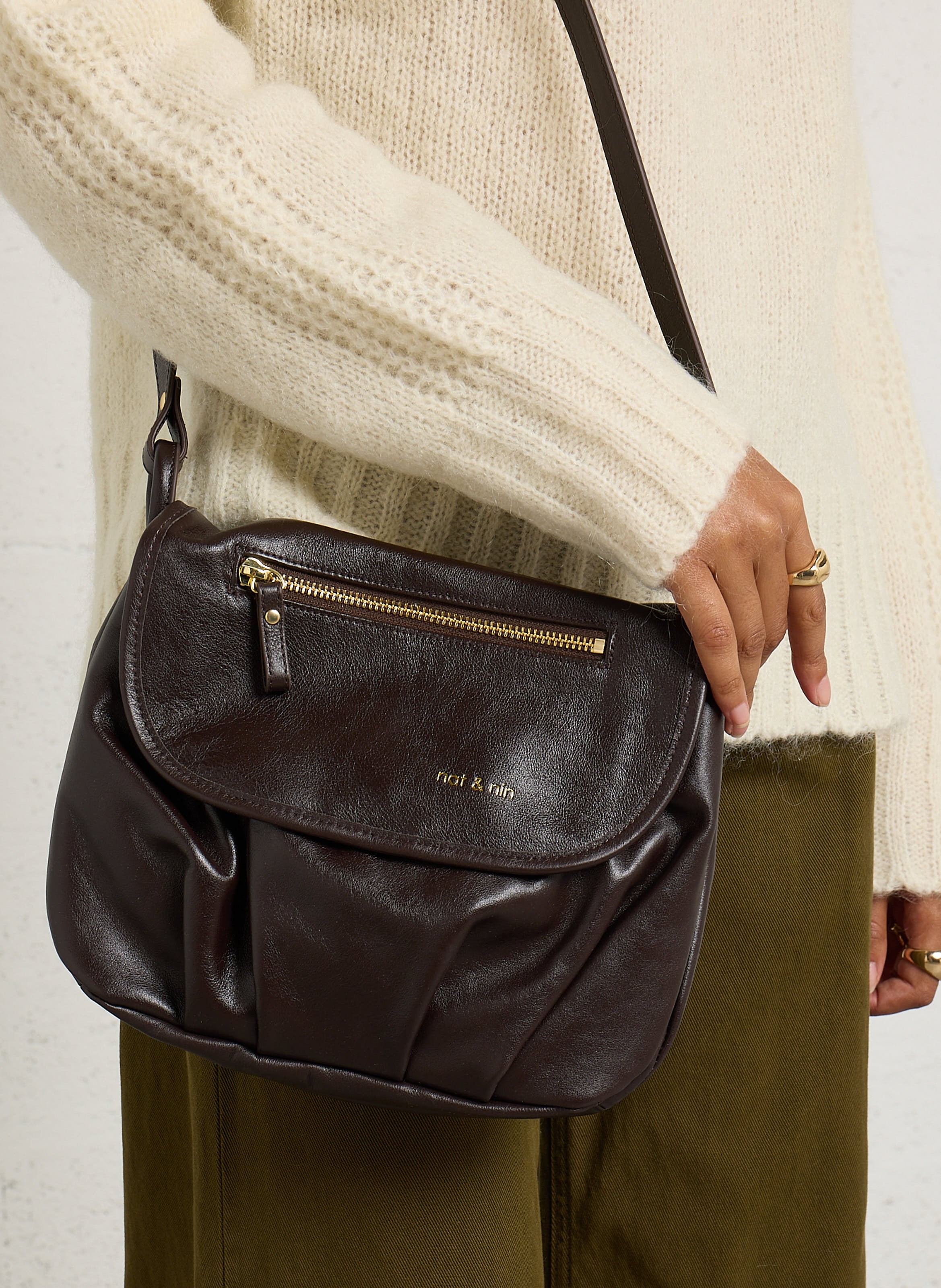 Besace en cuir NAT & NIN Marron