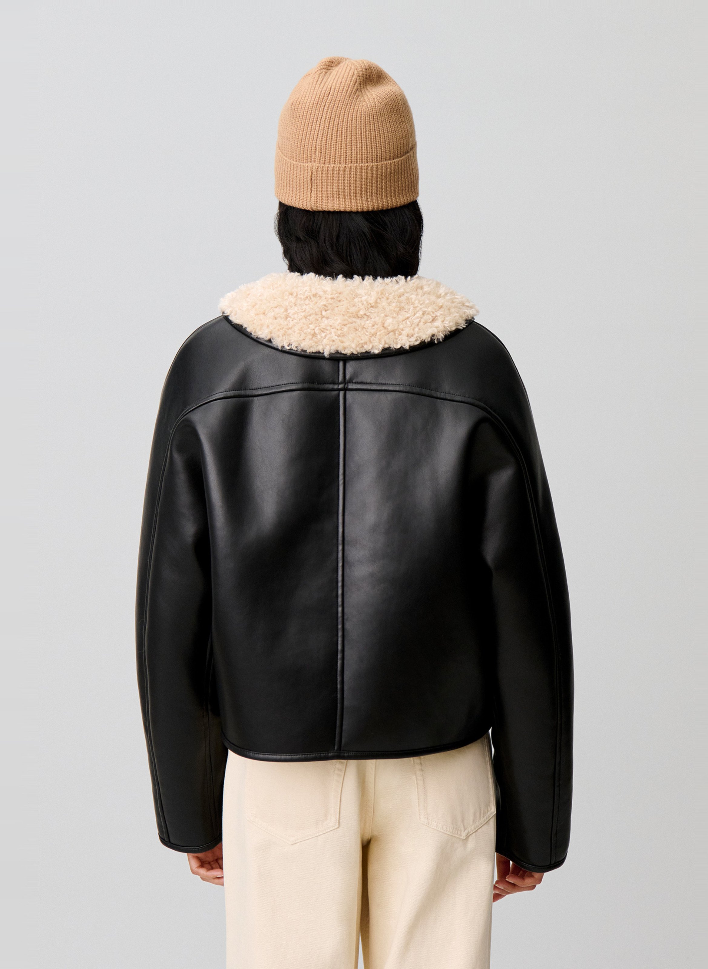 Manteau court ample à col en fausse fourrure CLAUDIE PIERLOT Multicolore