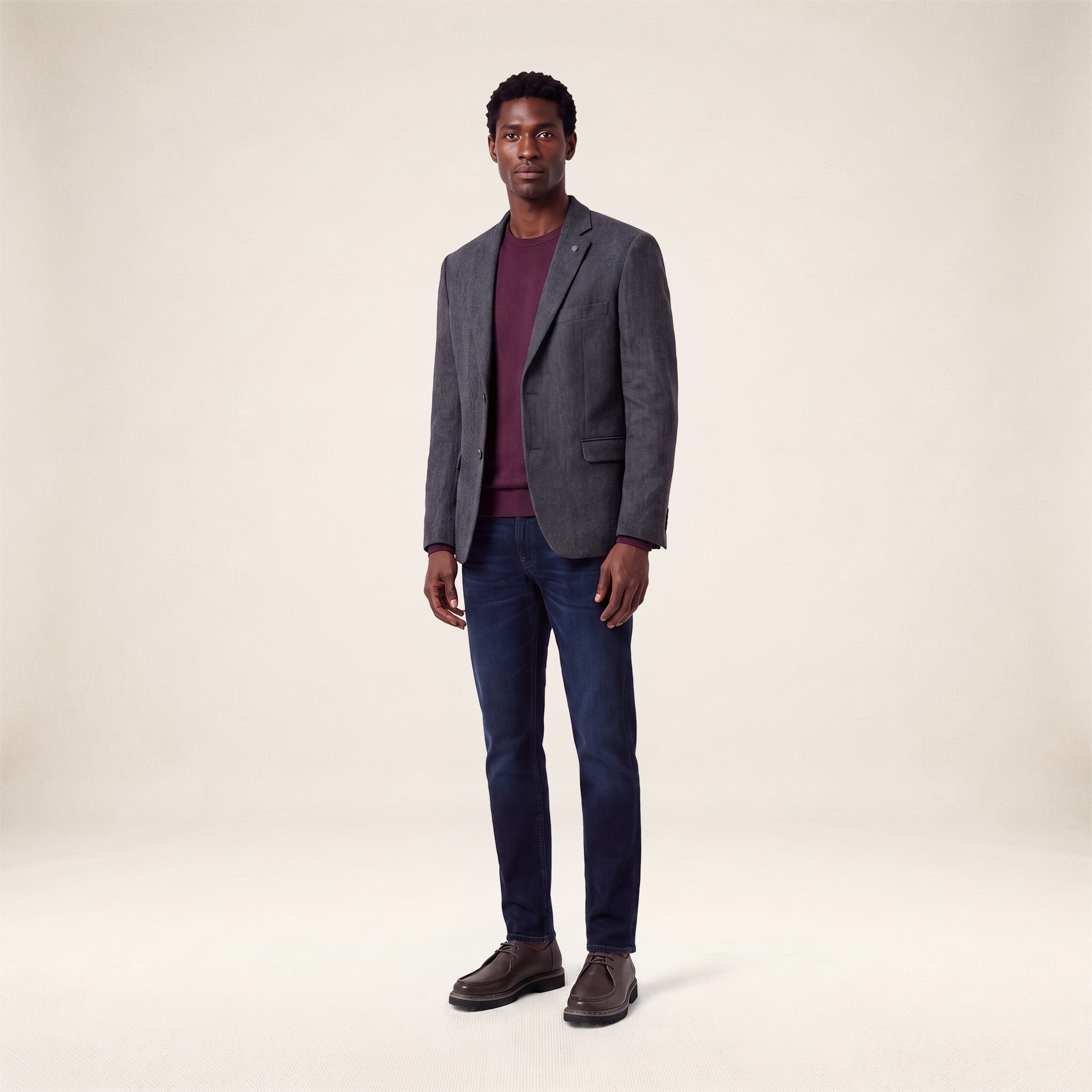 Slim 325 stretch denim jeans in dark washed blue powertwist SERGE BLANCO Blue